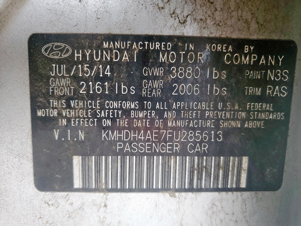 2015 Hyundai Elantra Limited Silver vin: KMHDH4AE7FU285613