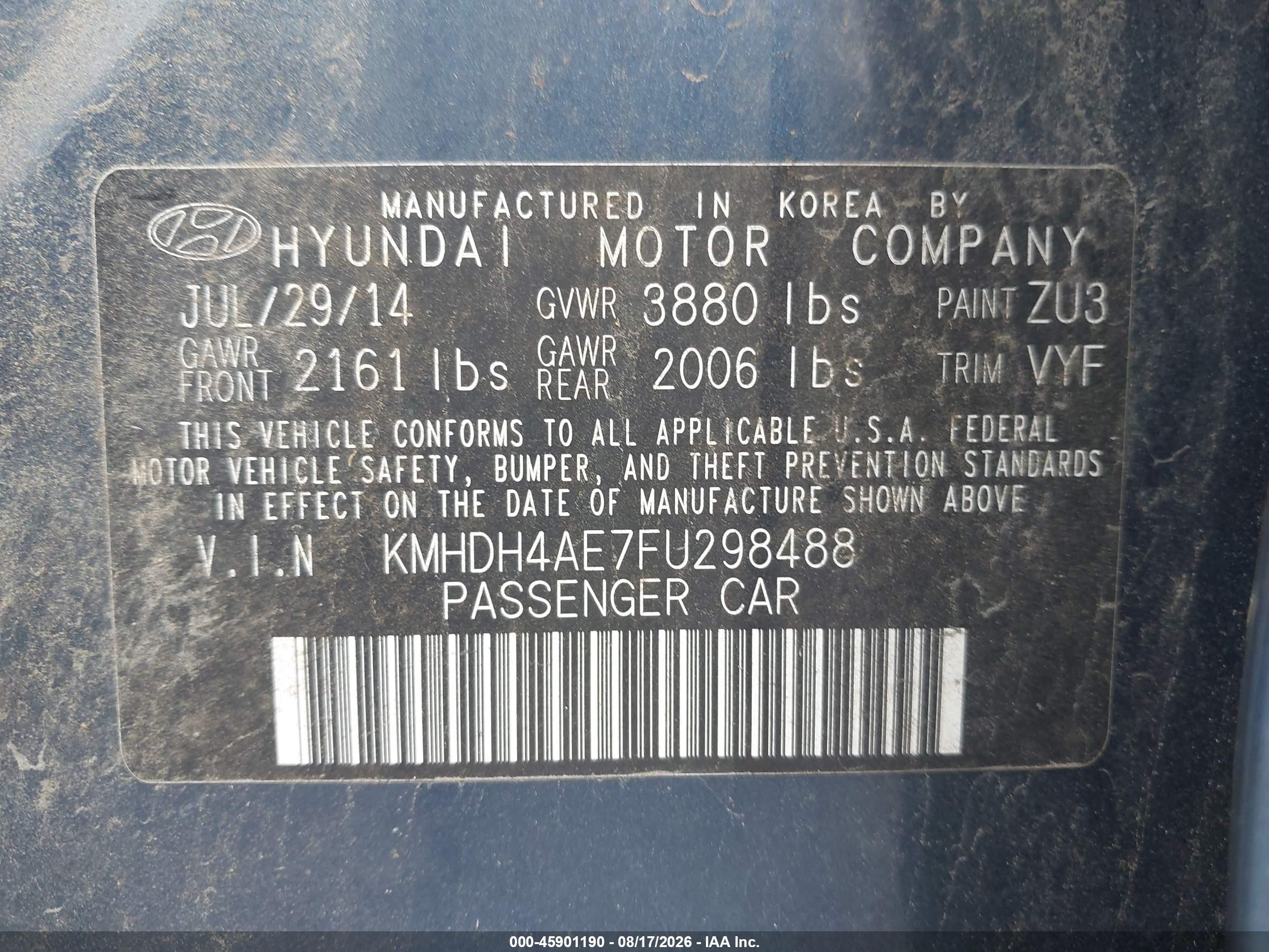 2015 Hyundai Elantra Se Синий vin: KMHDH4AE7FU298488