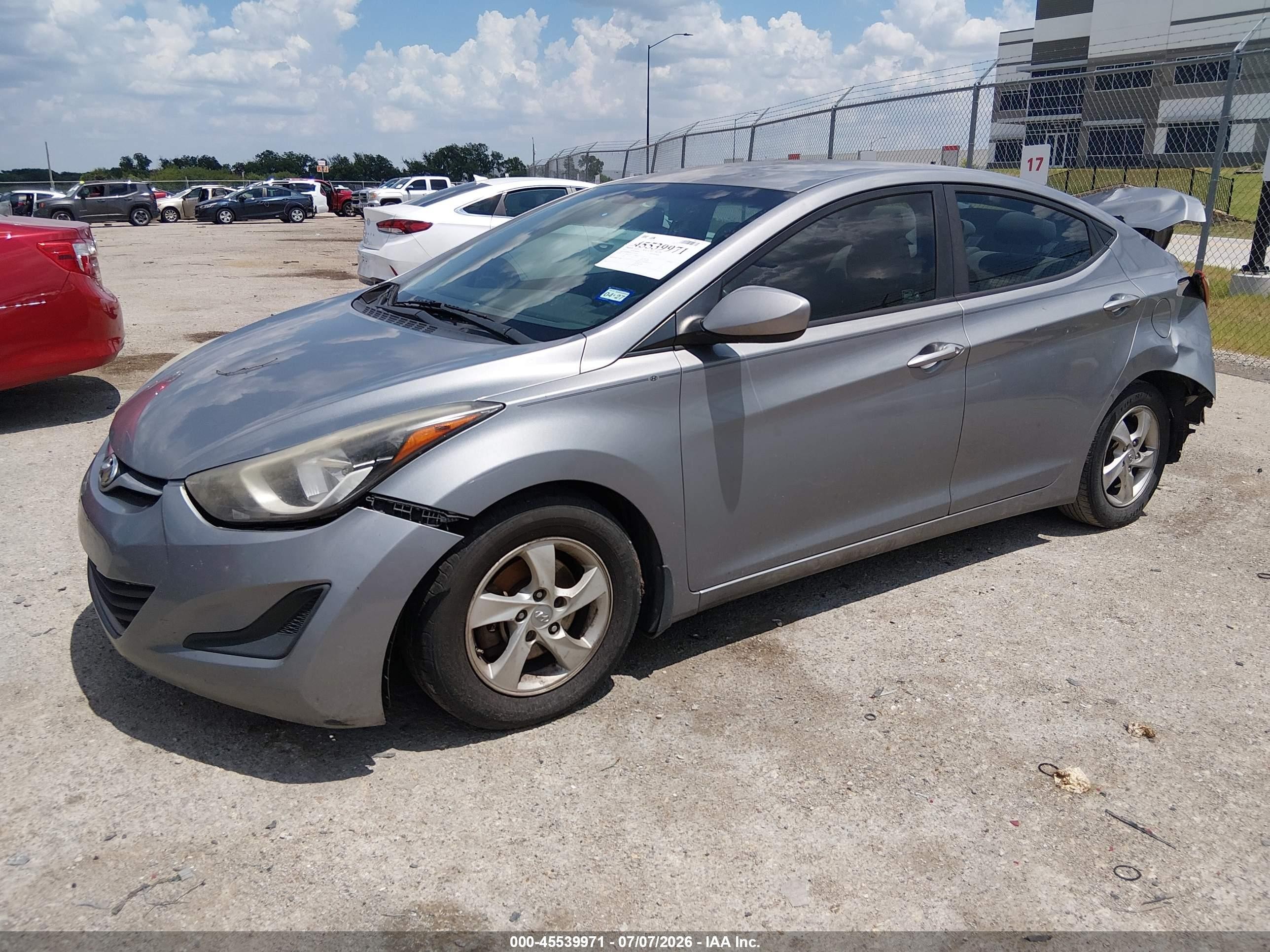 2015 Hyundai Elantra Se Gray vin: KMHDH4AE7FU326564