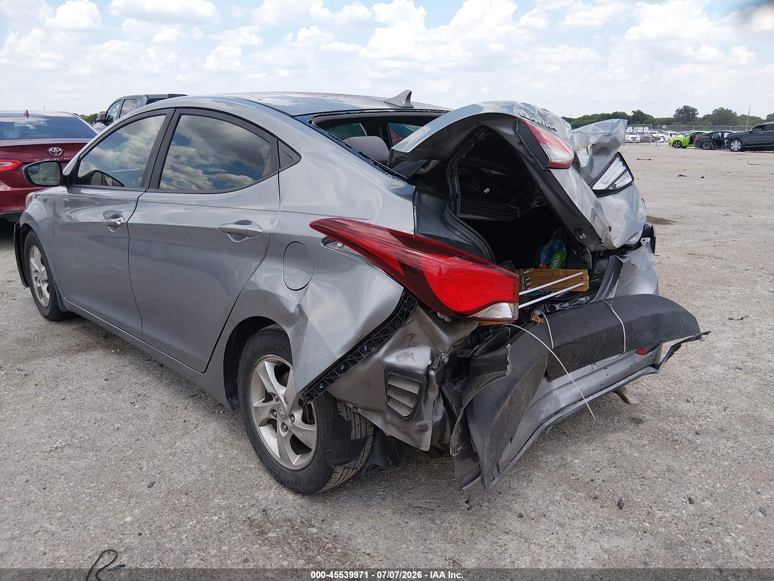 2015 Hyundai Elantra Se Gray vin: KMHDH4AE7FU326564