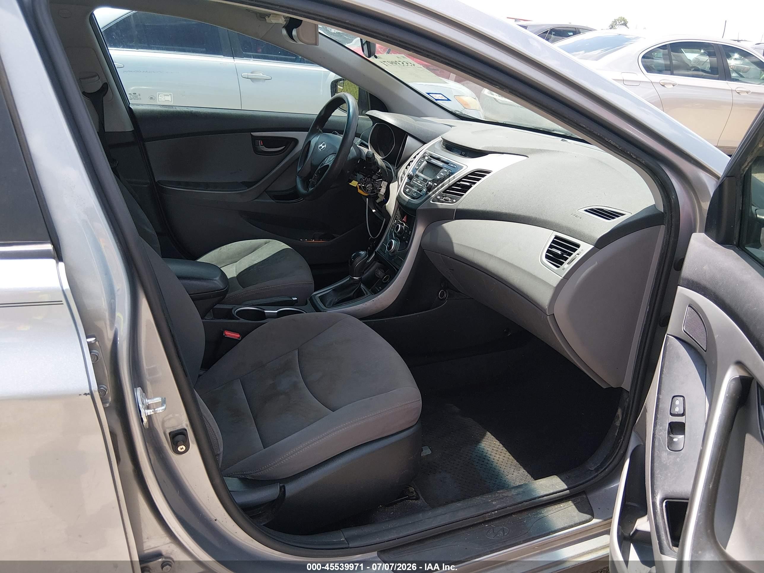 2015 Hyundai Elantra Se Gray vin: KMHDH4AE7FU326564