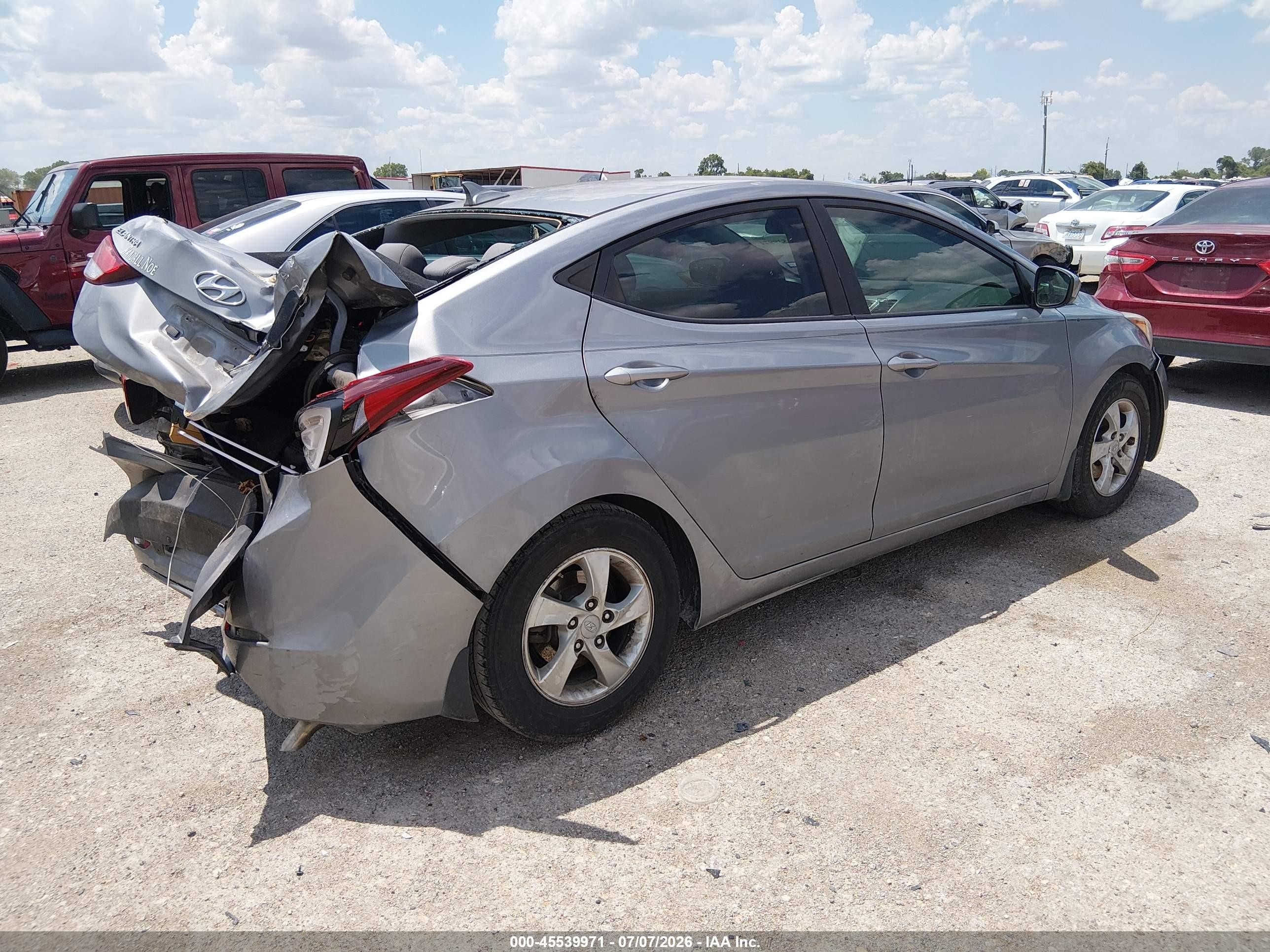 2015 Hyundai Elantra Se Gray vin: KMHDH4AE7FU326564