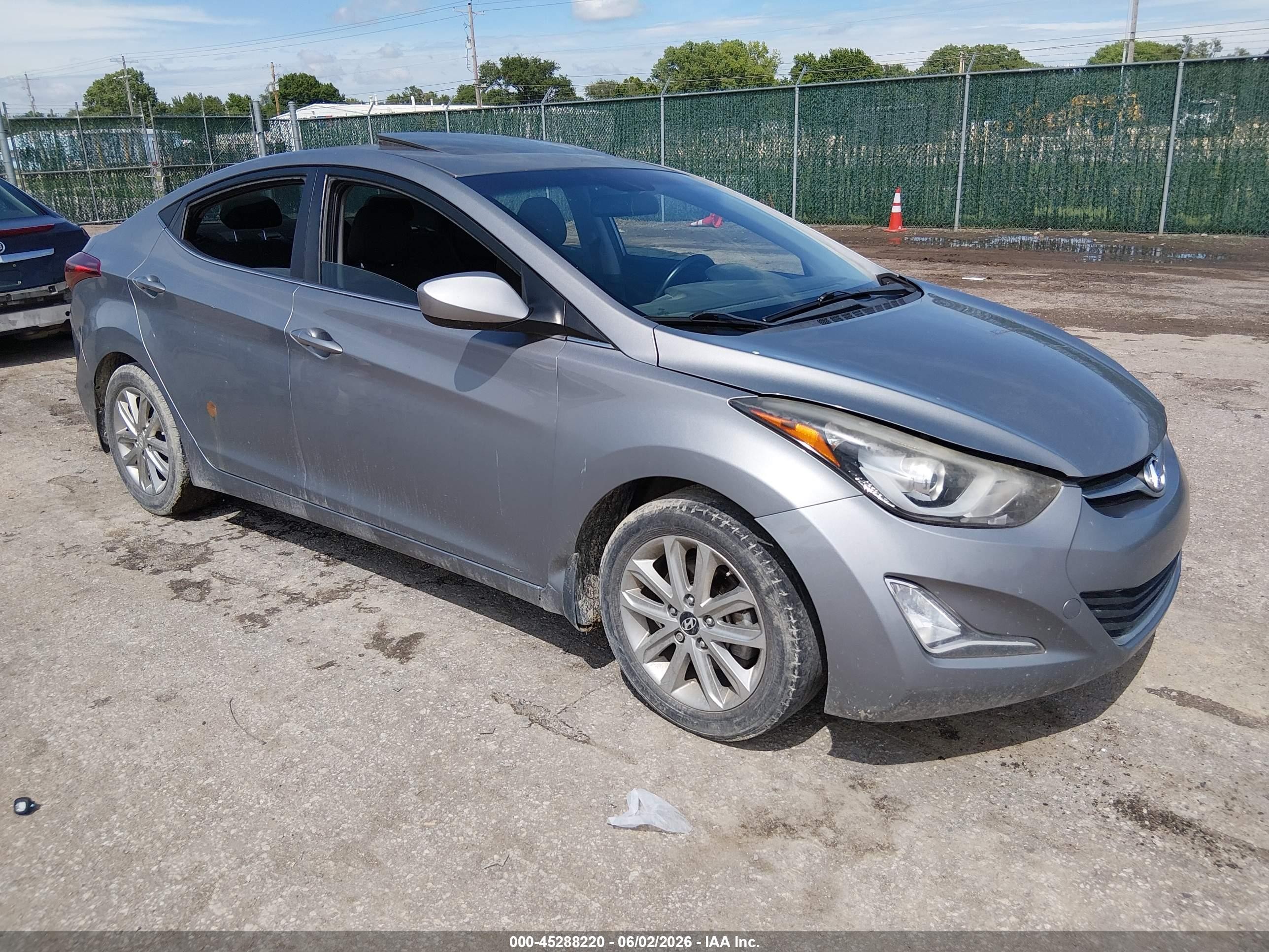 2015 Hyundai Elantra Se Gray vin: KMHDH4AE7FU345261