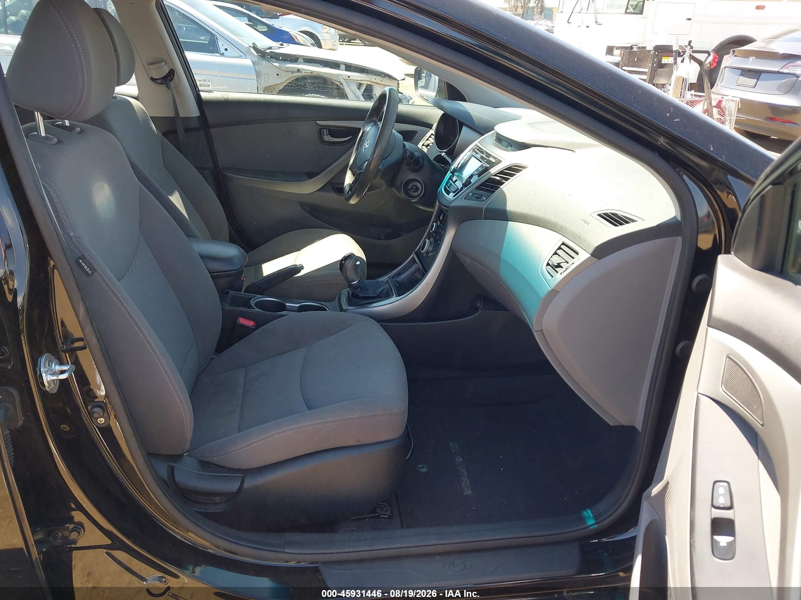 2015 Hyundai Elantra Se Black vin: KMHDH4AE7FU352730
