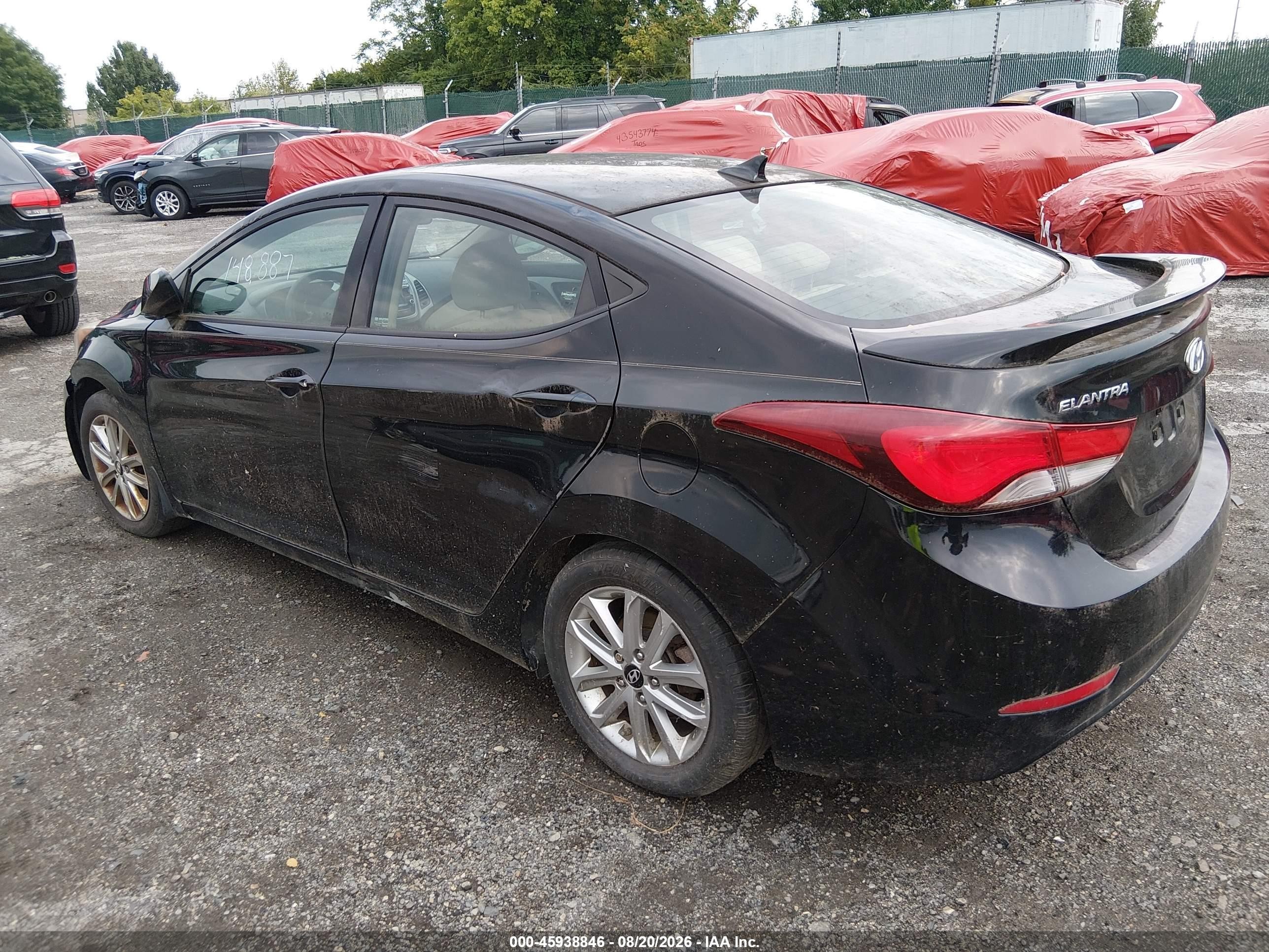 2015 Hyundai Elantra Se Black vin: KMHDH4AE7FU389454