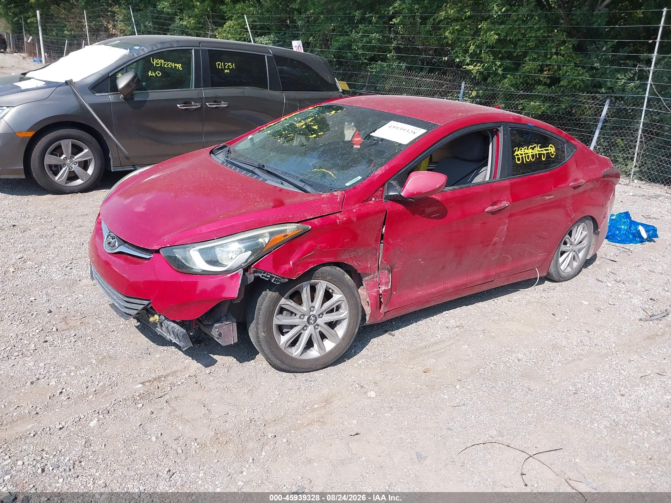 2015 Hyundai Elantra Se Red vin: KMHDH4AE7FU393875
