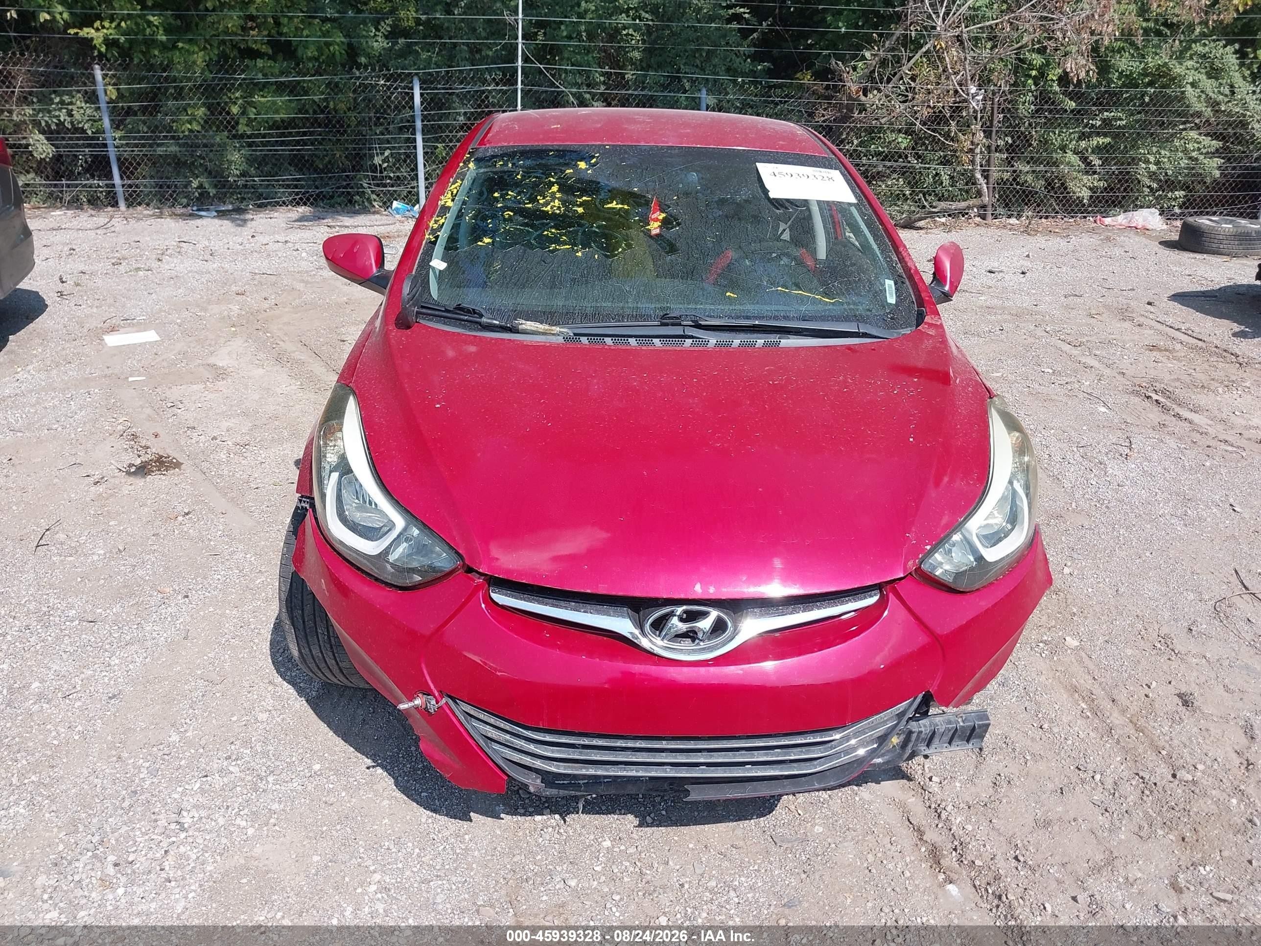 2015 Hyundai Elantra Se Red vin: KMHDH4AE7FU393875