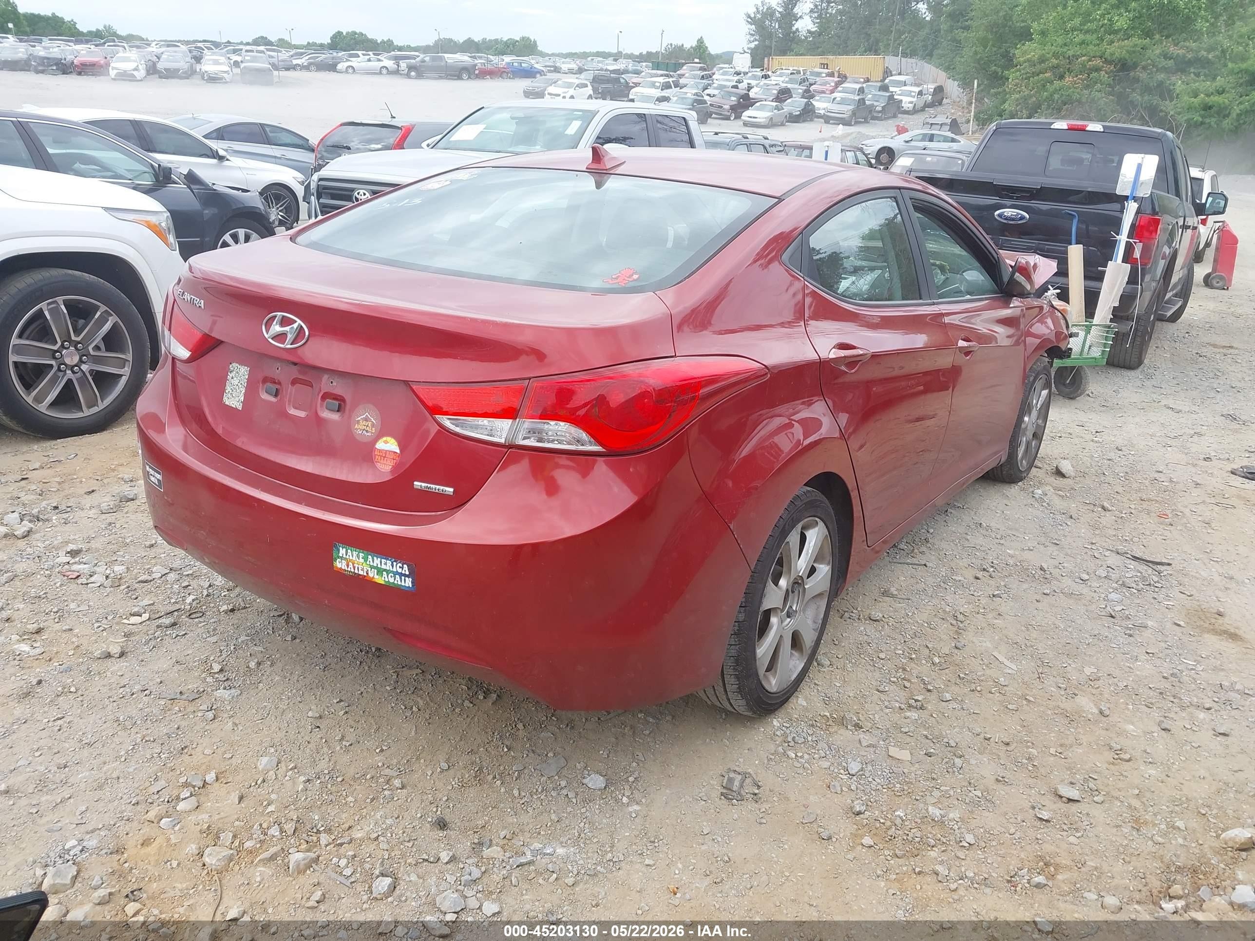 2011 Hyundai Elantra Limited (ulsan Plant) Красный vin: KMHDH4AE8BU091120