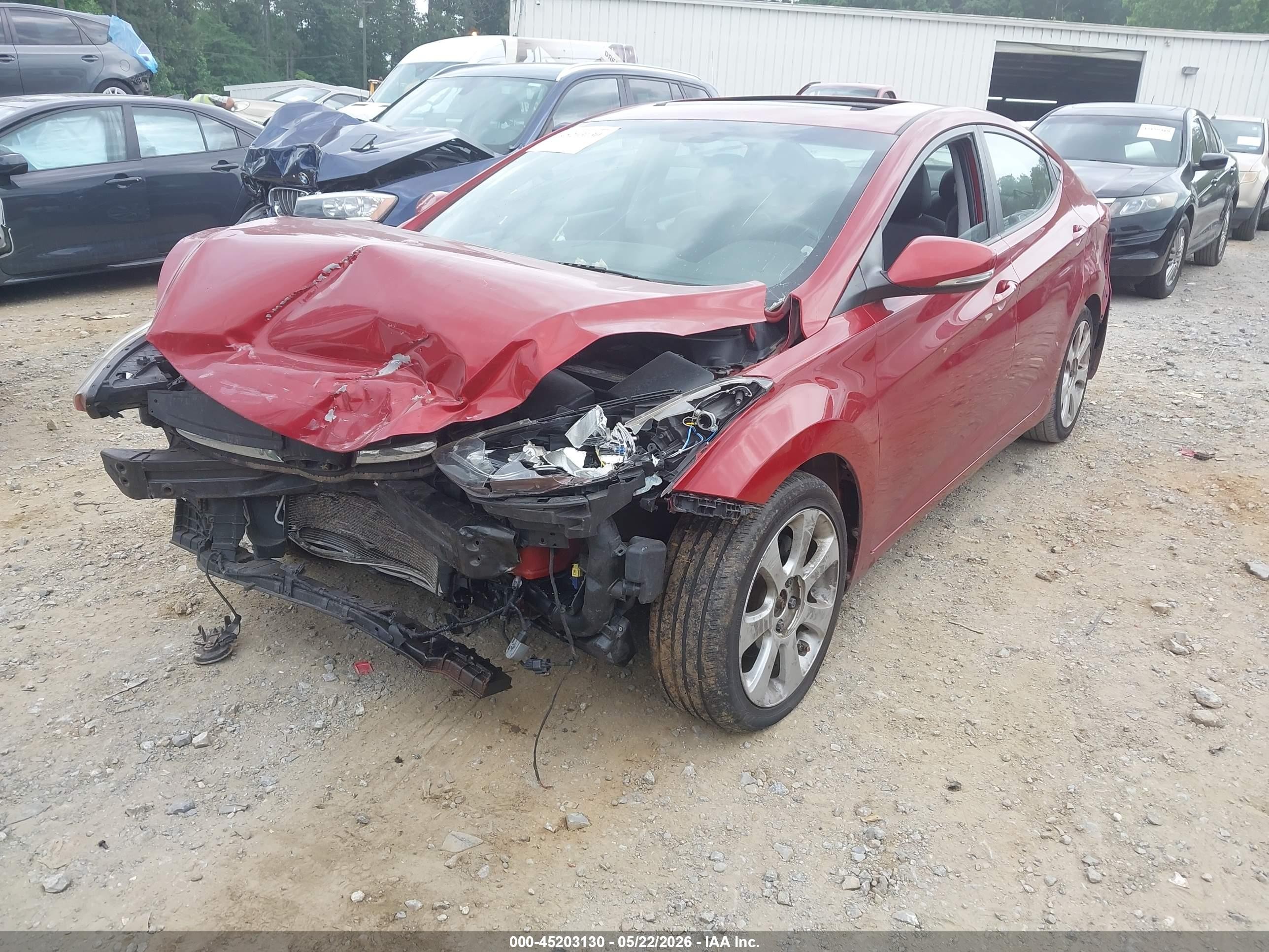 2011 Hyundai Elantra Limited (ulsan Plant) Красный vin: KMHDH4AE8BU091120