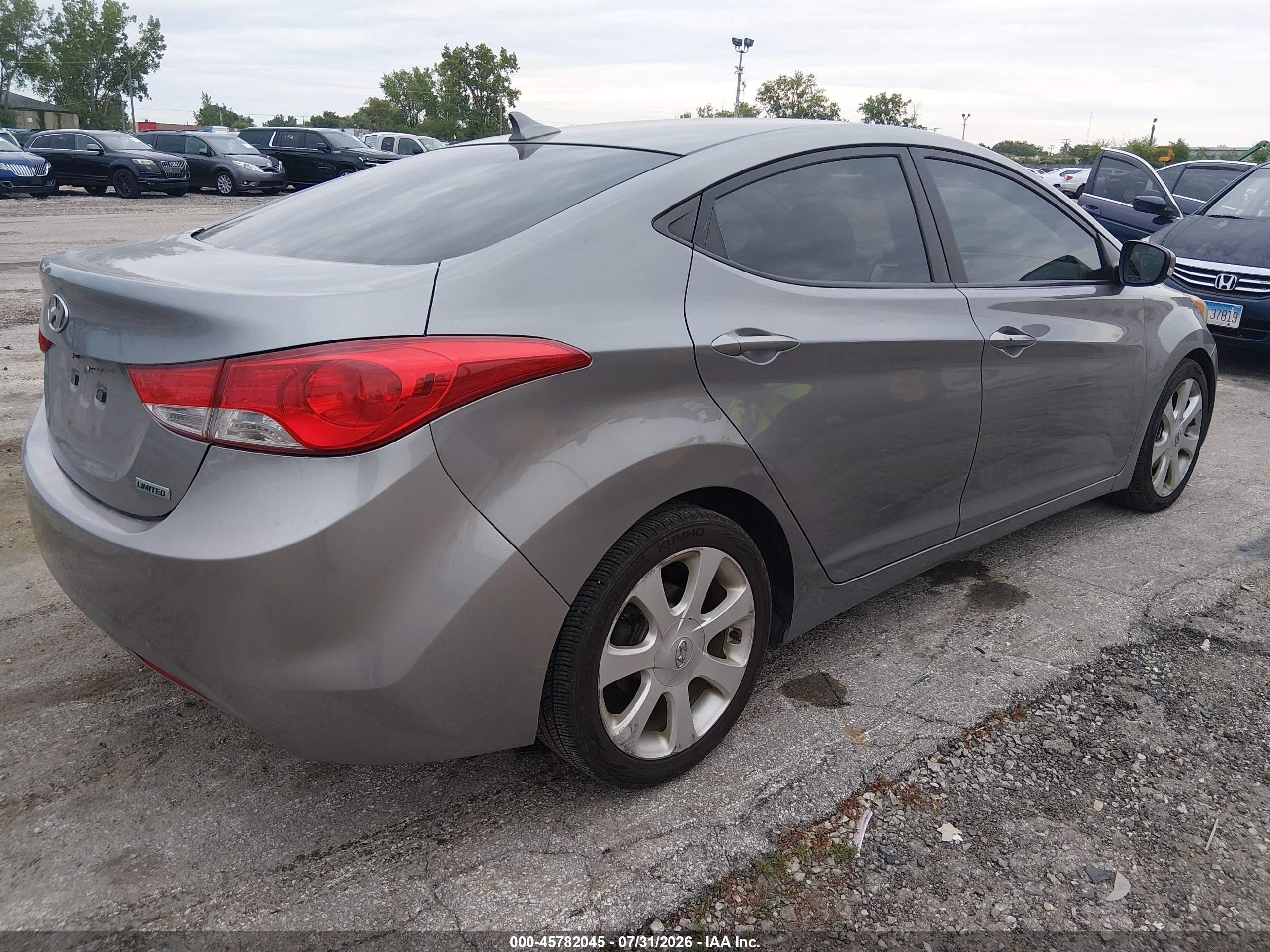 2012 Hyundai Elantra Limited (ulsan Plant) Gray vin: KMHDH4AE8CU193499