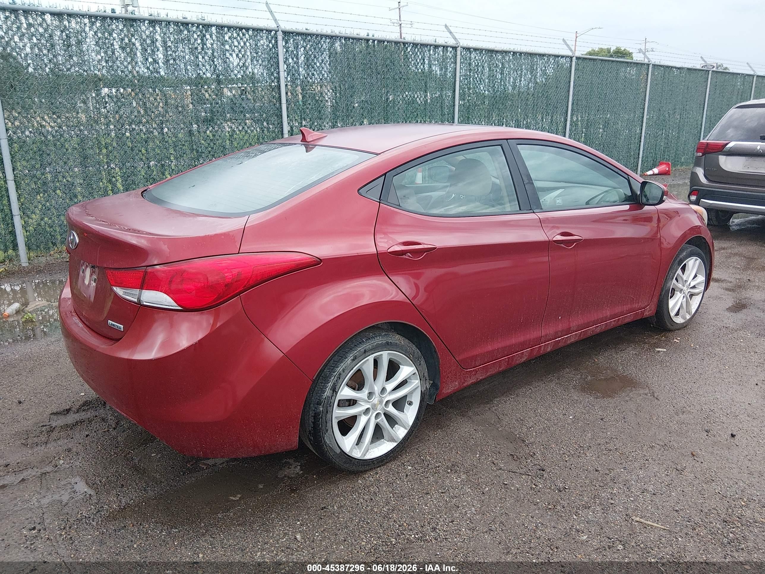 2012 Hyundai Elantra Limited (ulsan Plant) Red vin: KMHDH4AE8CU249375