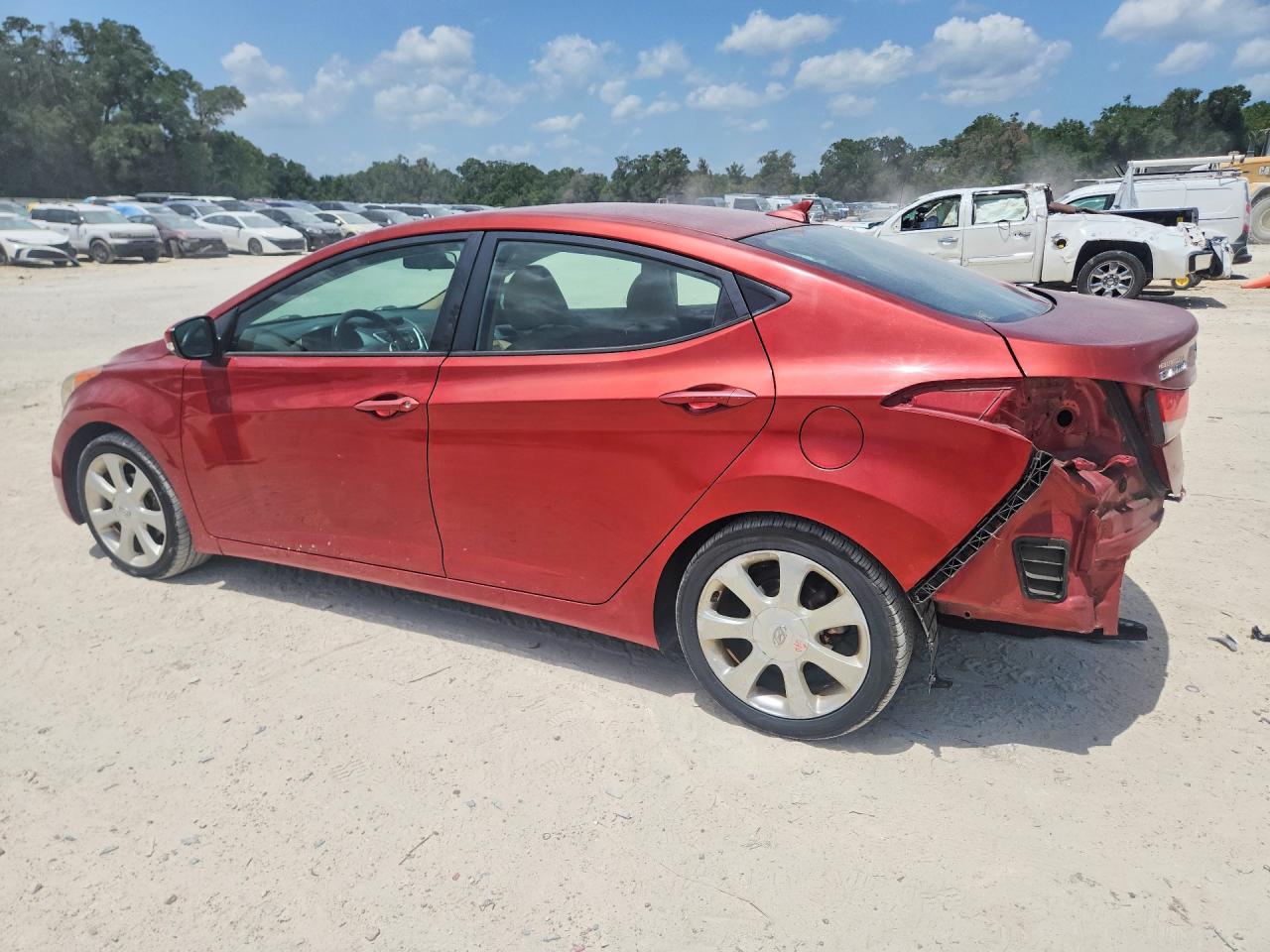 2012 Hyundai Elantra Limited Red vin: KMHDH4AE8CU430234