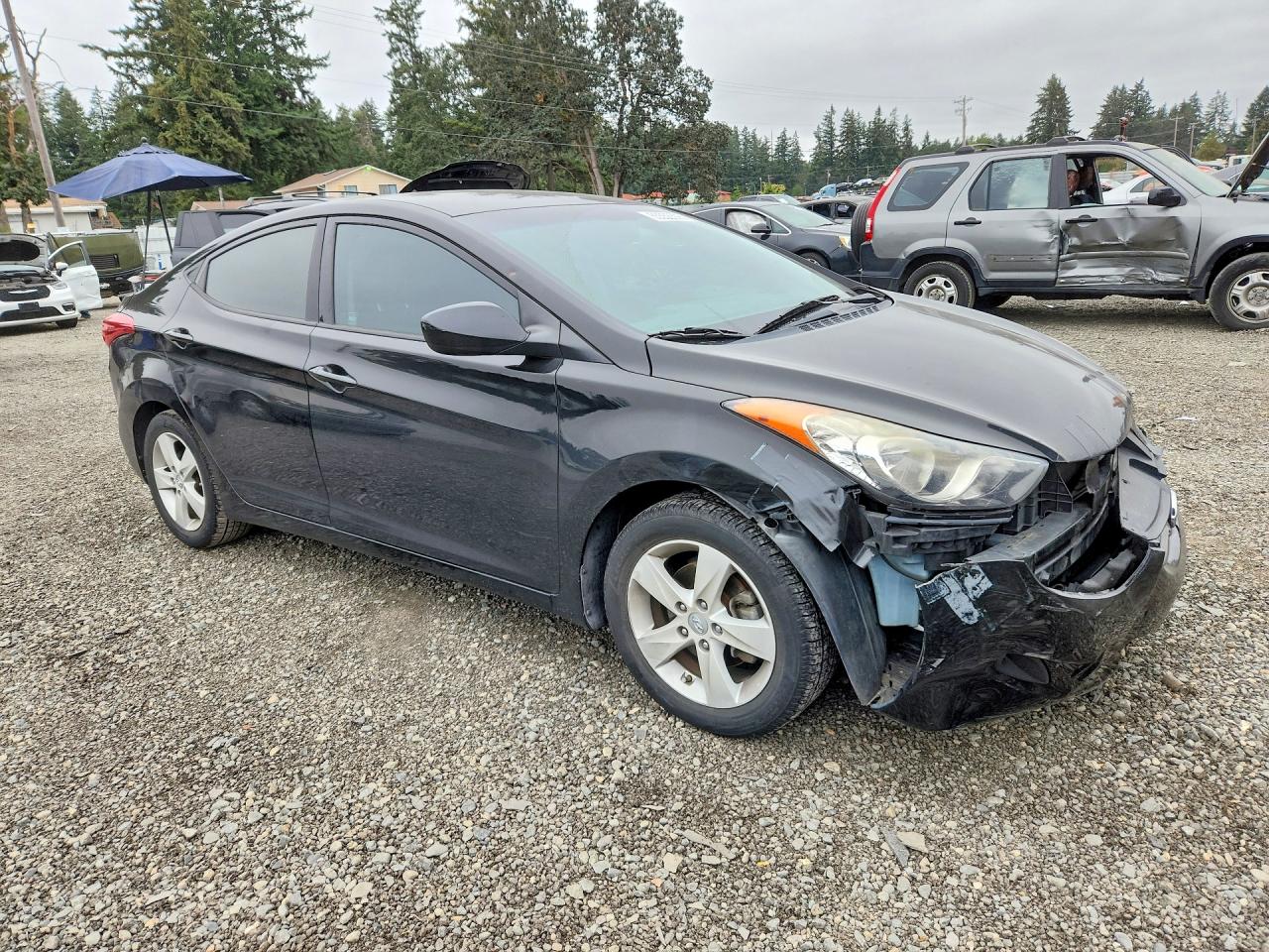 2013 Hyundai Elantra Gls Black vin: KMHDH4AE8DU005596