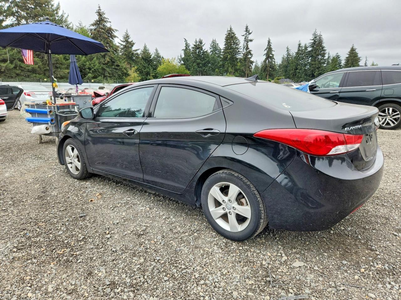 2013 Hyundai Elantra Gls Black vin: KMHDH4AE8DU005596