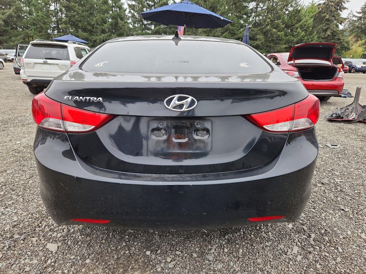 2013 Hyundai Elantra Gls Black vin: KMHDH4AE8DU005596