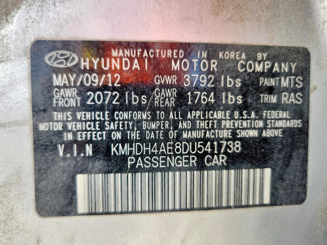 2013 Hyundai Elantra Limited Silver vin: KMHDH4AE8DU541738