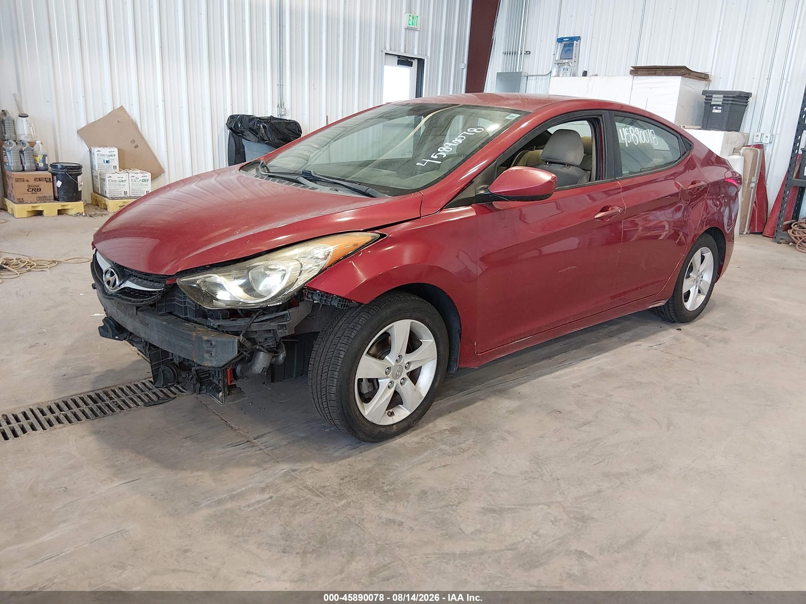2013 Hyundai Elantra Gls Red vin: KMHDH4AE8DU544722