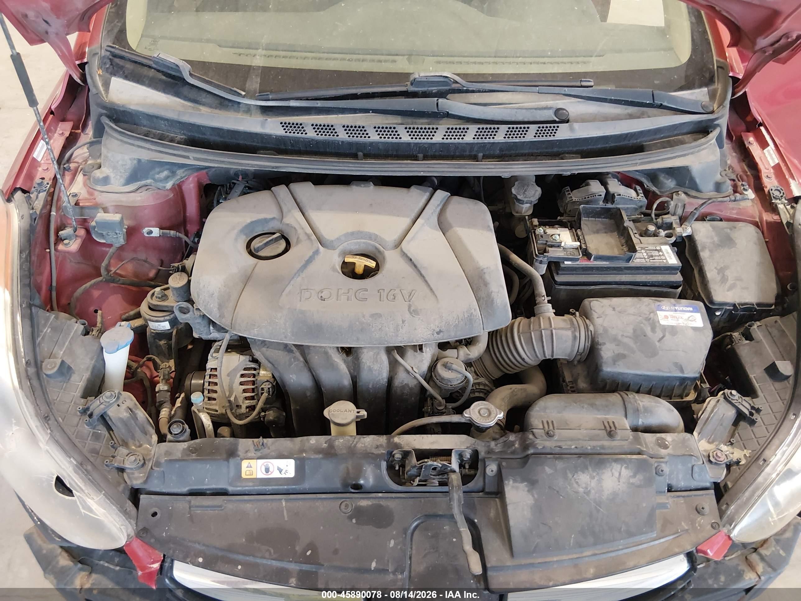 2013 Hyundai Elantra Gls Red vin: KMHDH4AE8DU544722