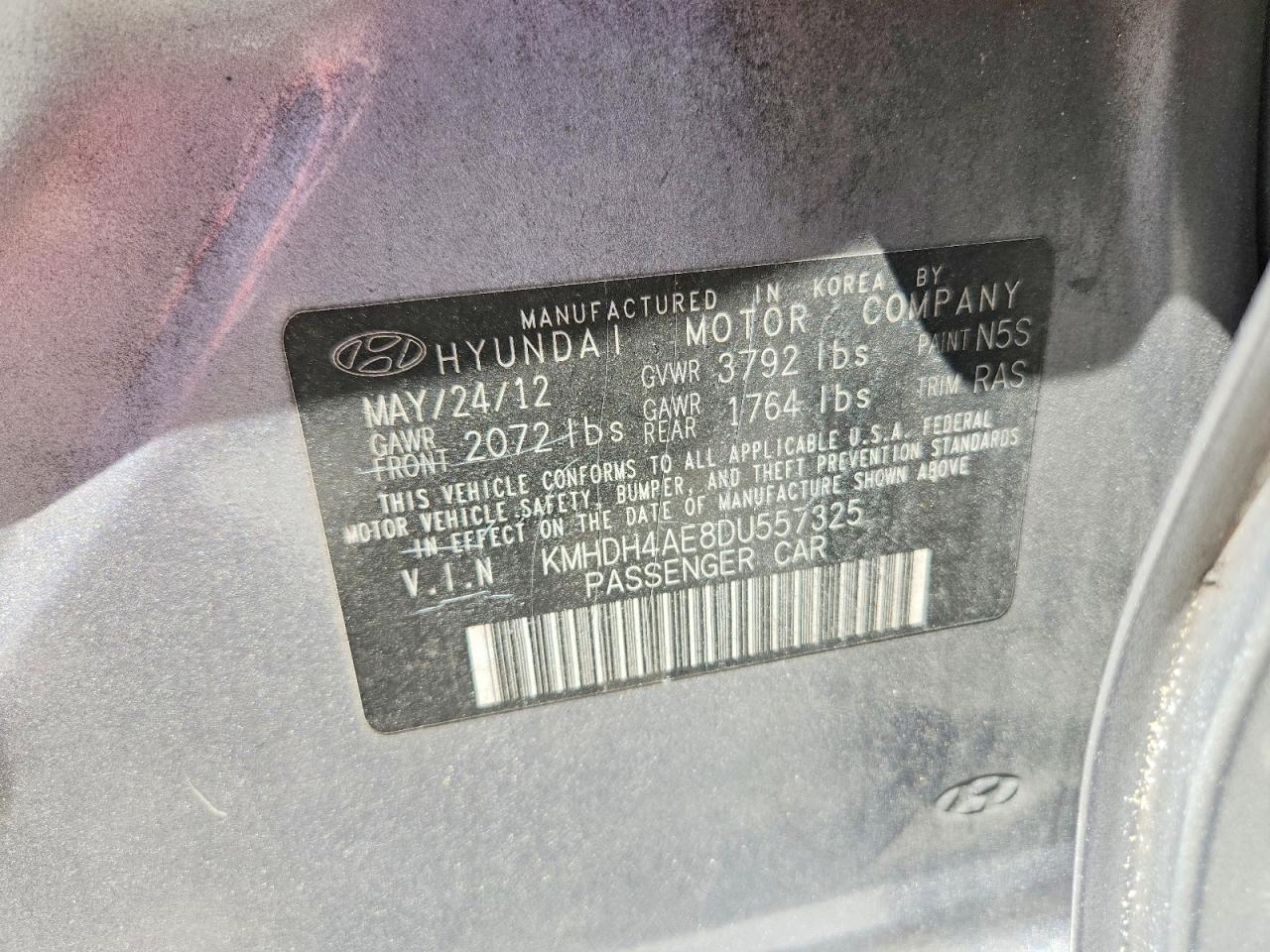 2013 Hyundai Elantra Gls Silver vin: KMHDH4AE8DU557325