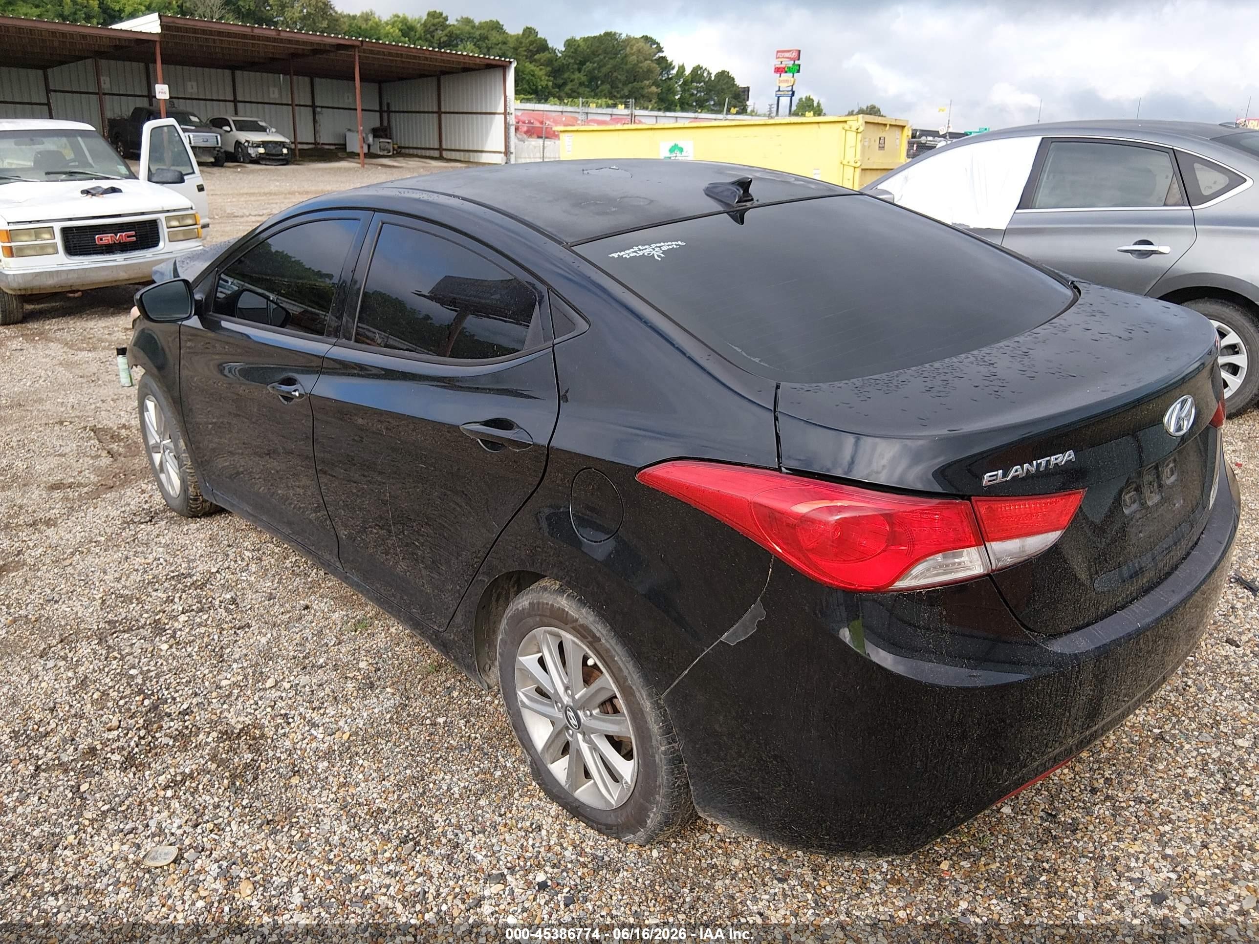 2013 Hyundai Elantra Gls Black vin: KMHDH4AE8DU680560