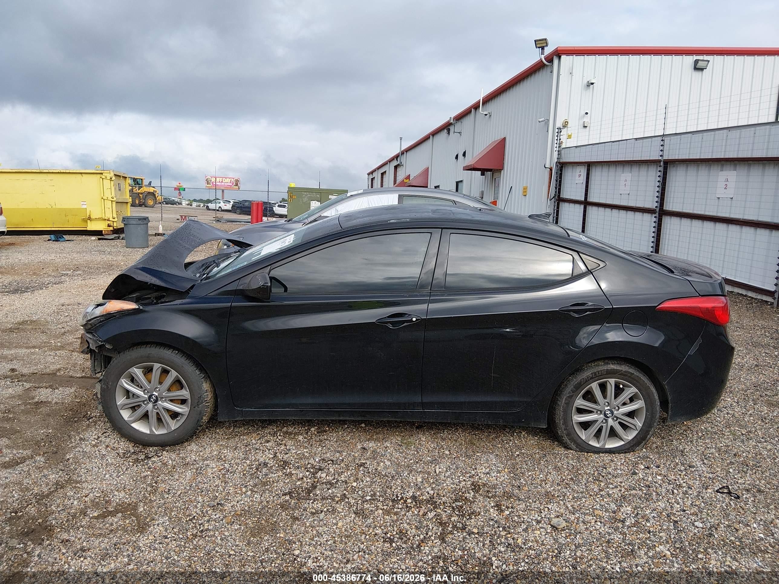 2013 Hyundai Elantra Gls Black vin: KMHDH4AE8DU680560