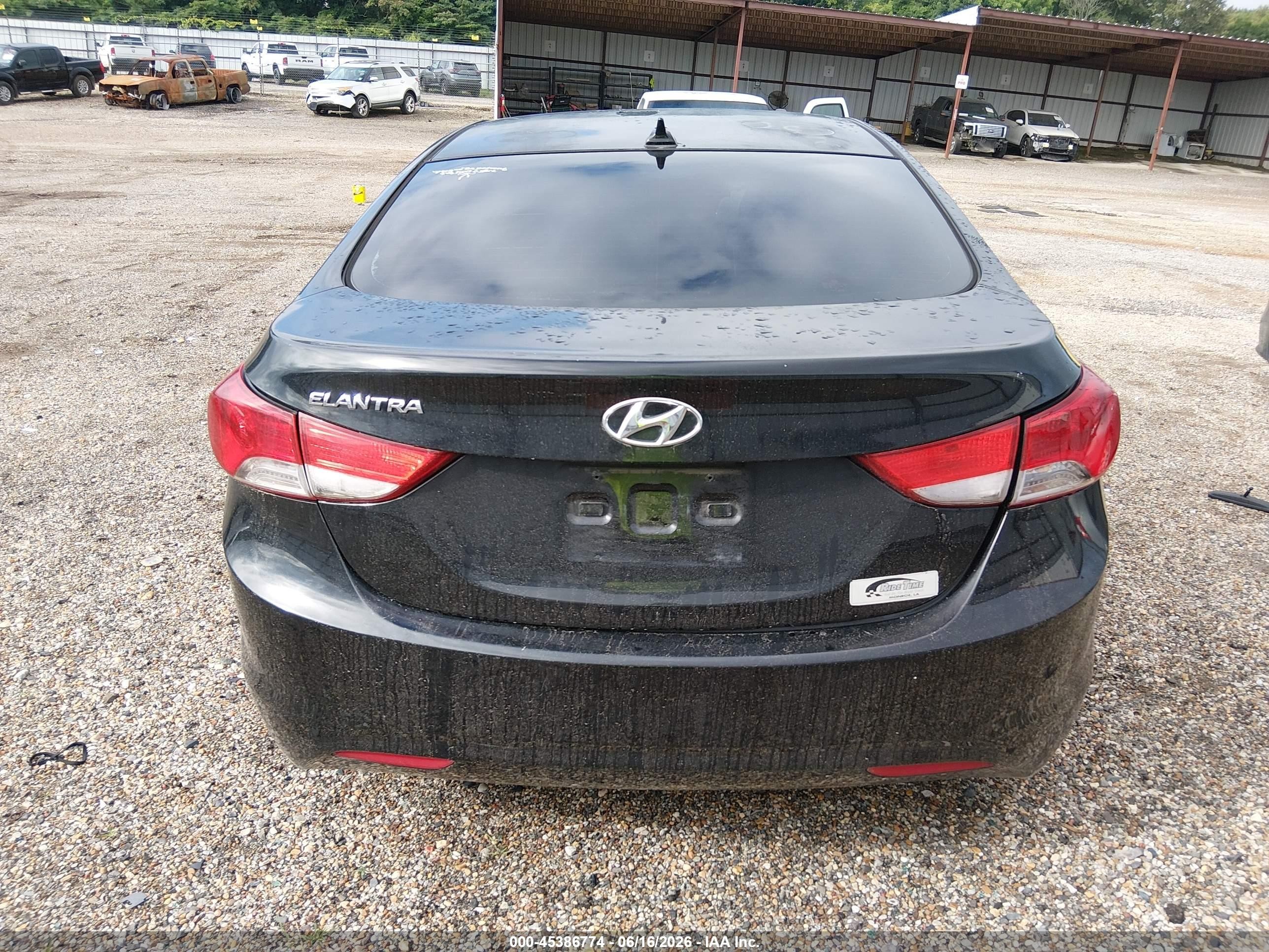 2013 Hyundai Elantra Gls Black vin: KMHDH4AE8DU680560