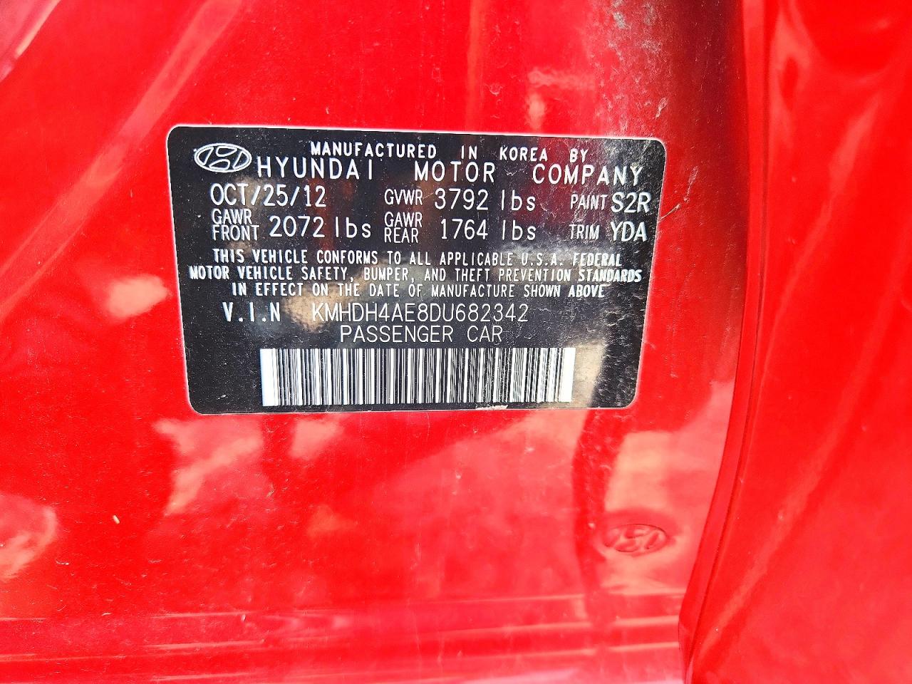 2013 Hyundai Elantra Gls Бордовый vin: KMHDH4AE8DU682342