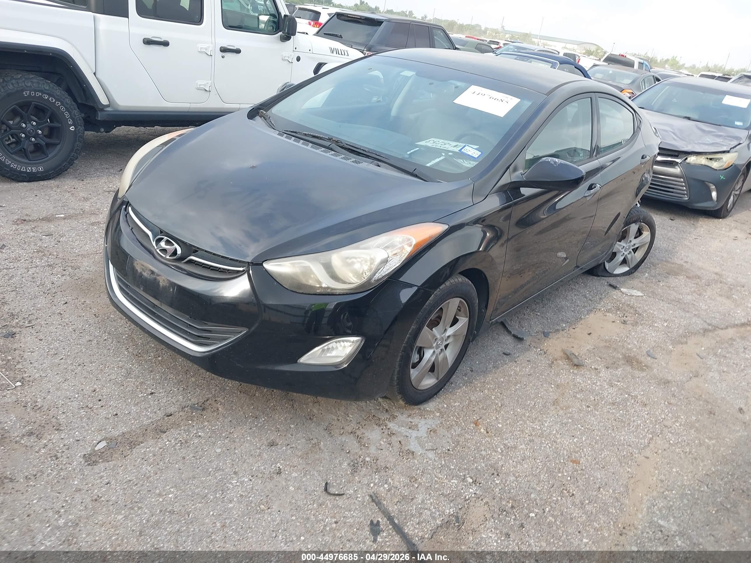2013 Hyundai Elantra Gls Black vin: KMHDH4AE8DU698962