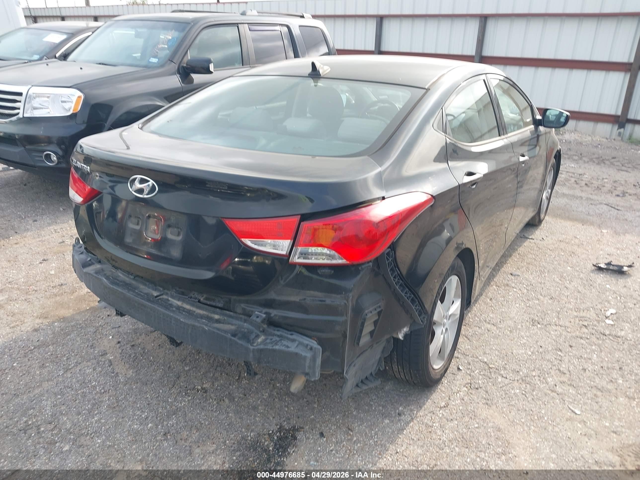 2013 Hyundai Elantra Gls Black vin: KMHDH4AE8DU698962