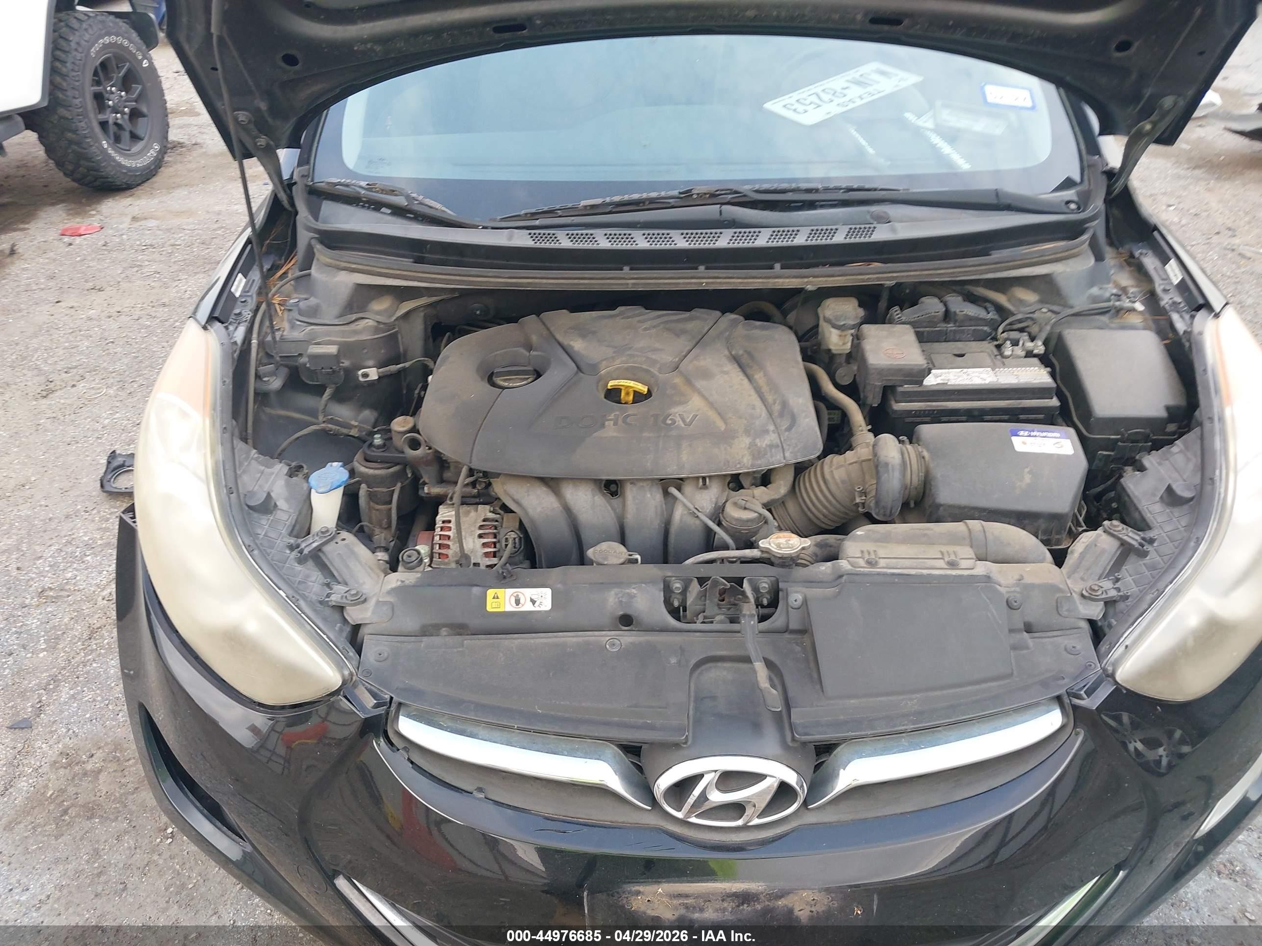 2013 Hyundai Elantra Gls Black vin: KMHDH4AE8DU698962