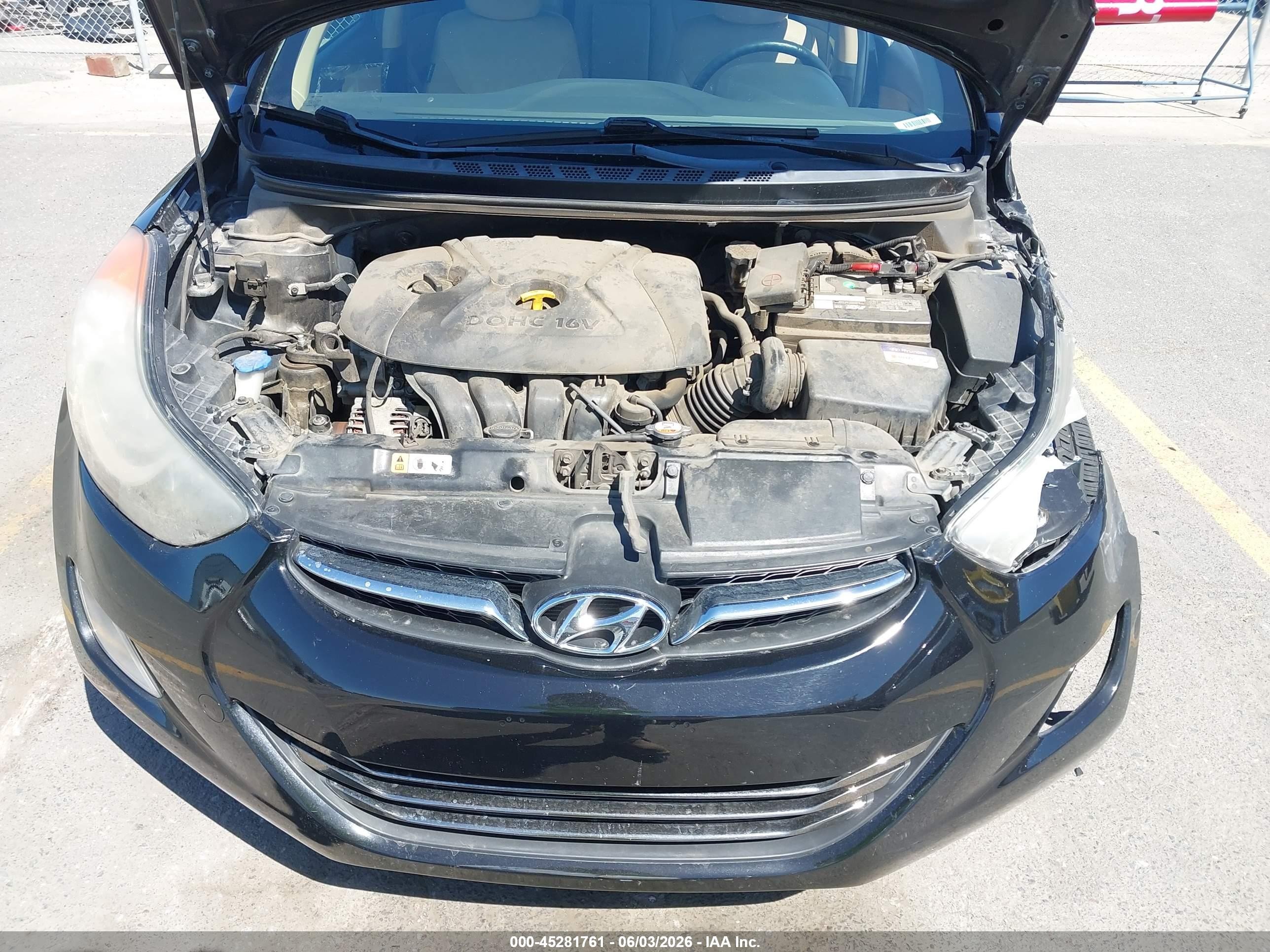 2013 Hyundai Elantra Limited Black vin: KMHDH4AE8DU704064