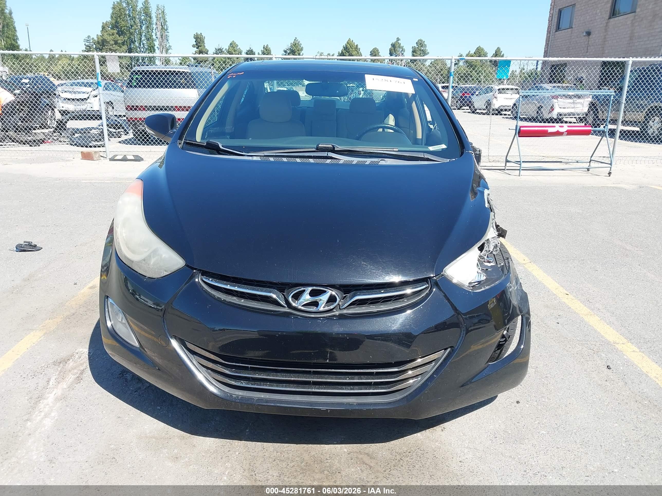 2013 Hyundai Elantra Limited Black vin: KMHDH4AE8DU704064