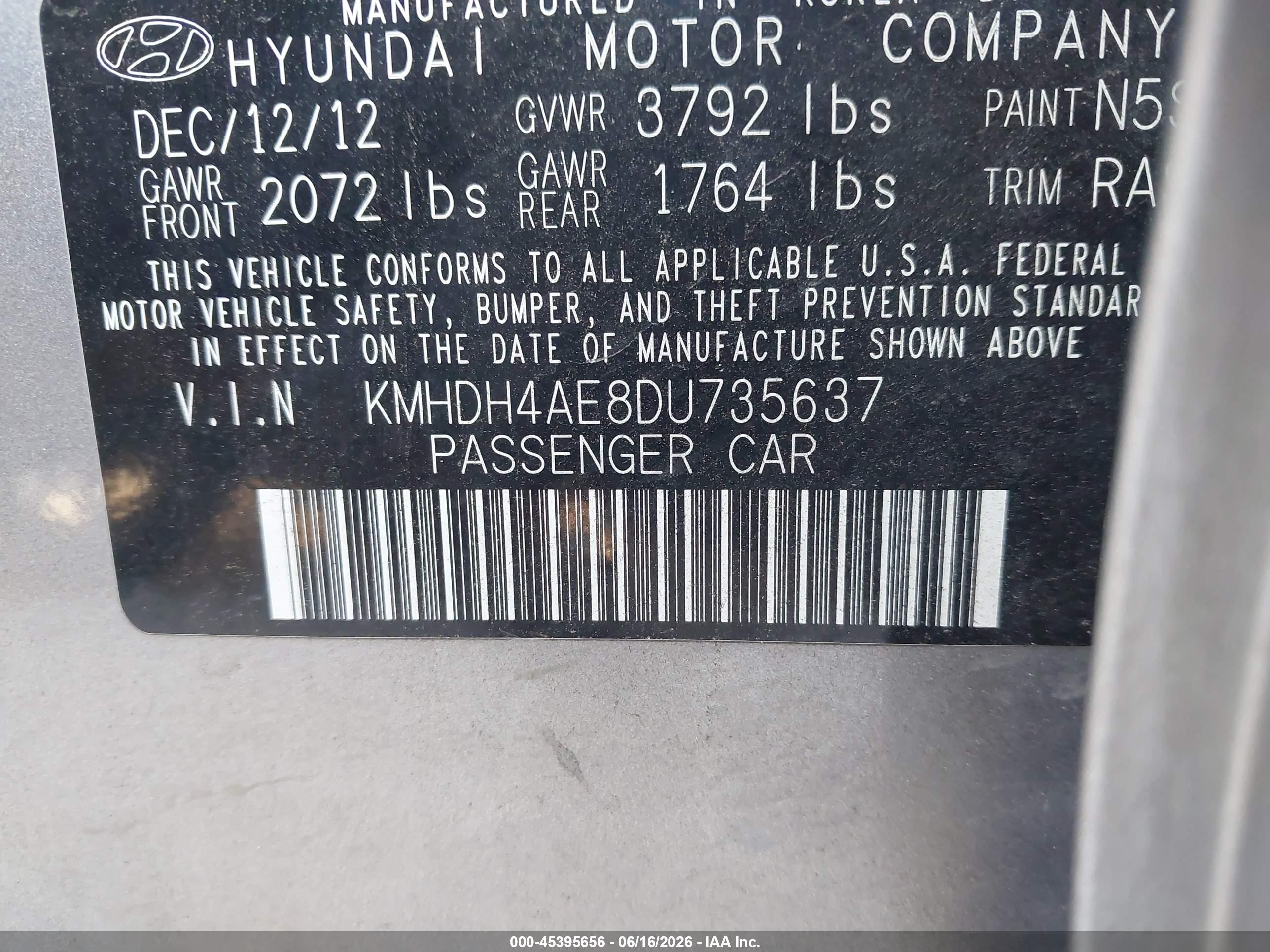2013 Hyundai Elantra Gls Silver vin: KMHDH4AE8DU735637