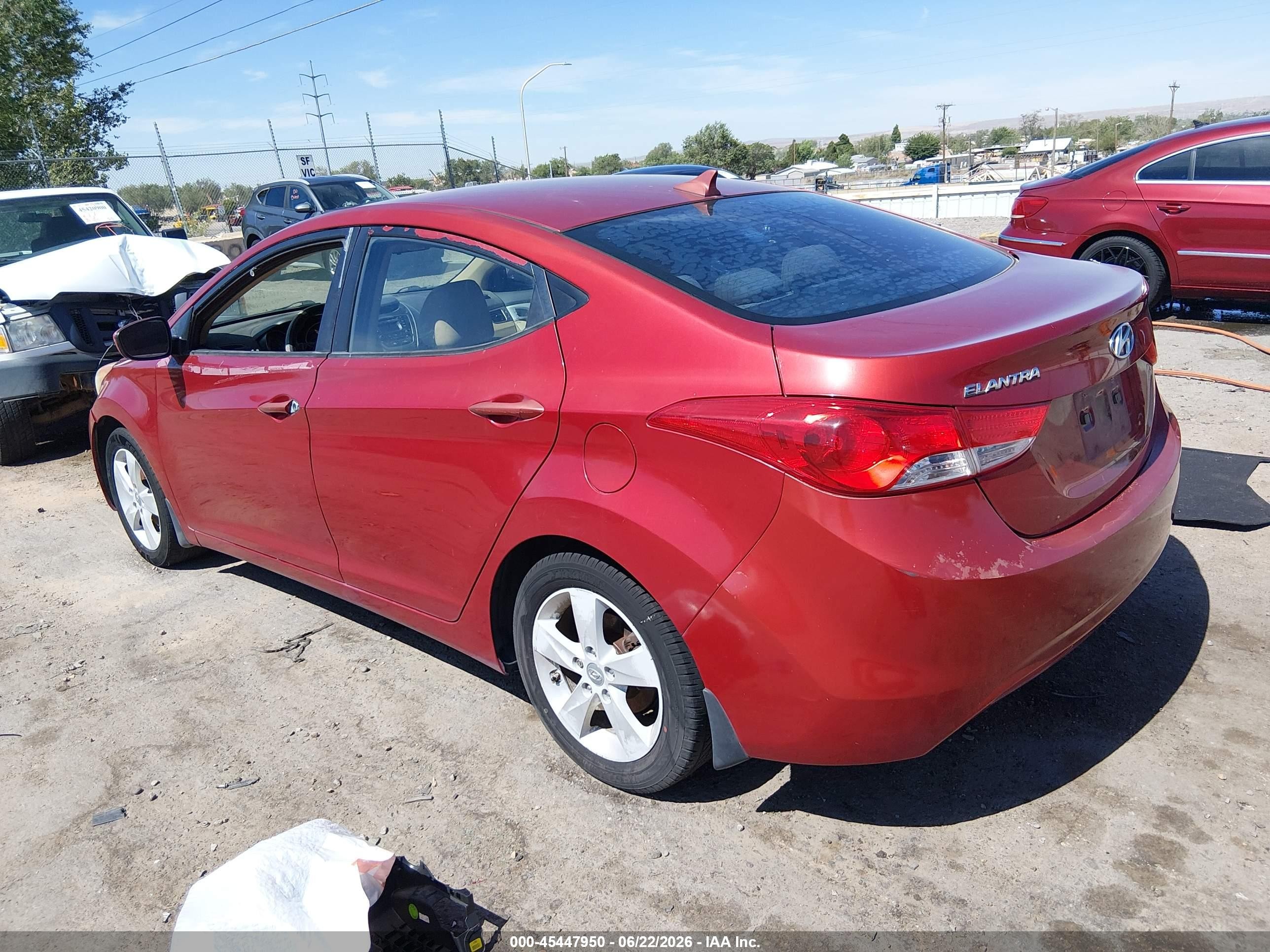 2013 Hyundai Elantra Gls Red vin: KMHDH4AE8DU750588