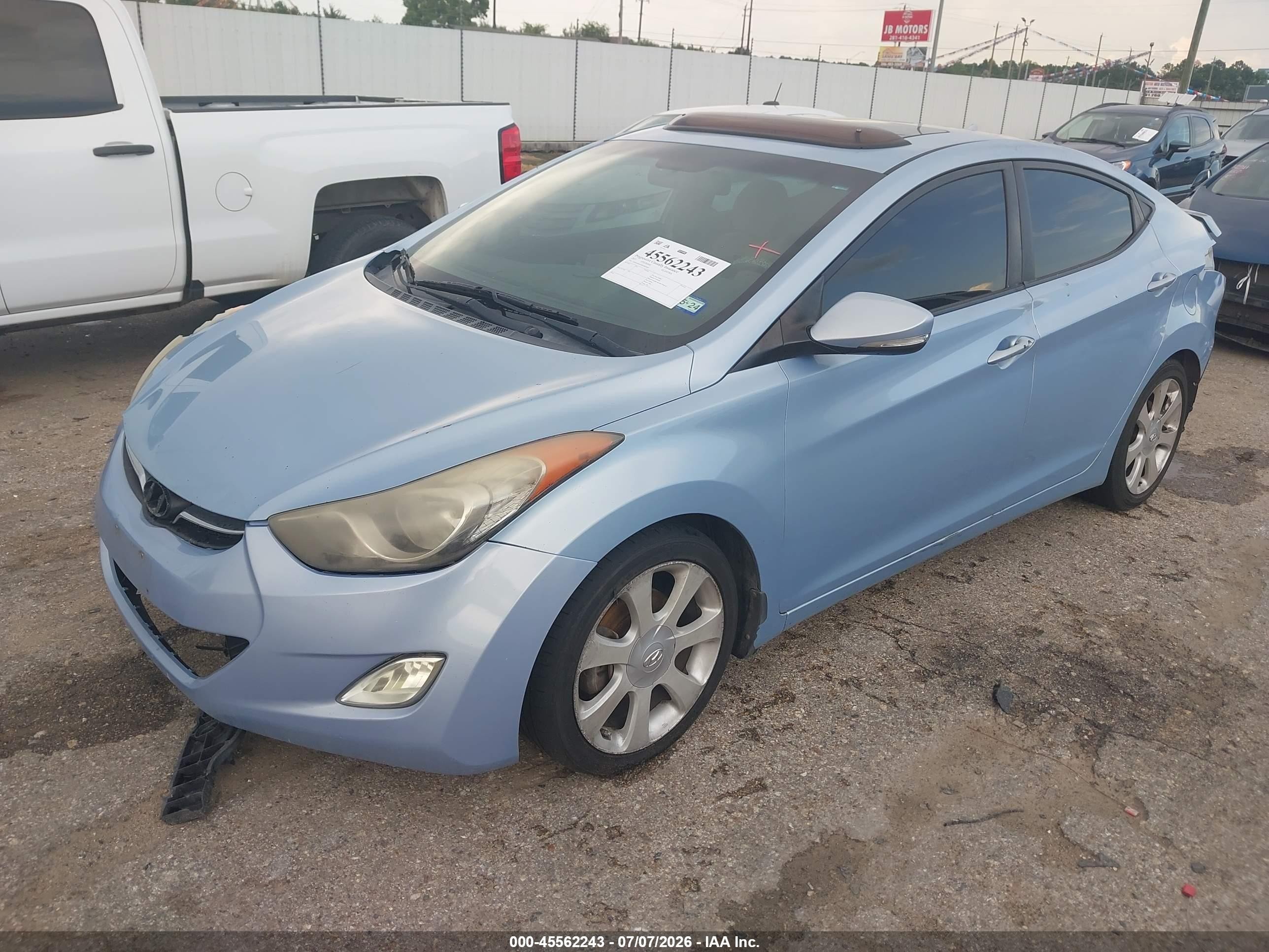2013 Hyundai Elantra Limited Light Blue vin: KMHDH4AE8DU842669
