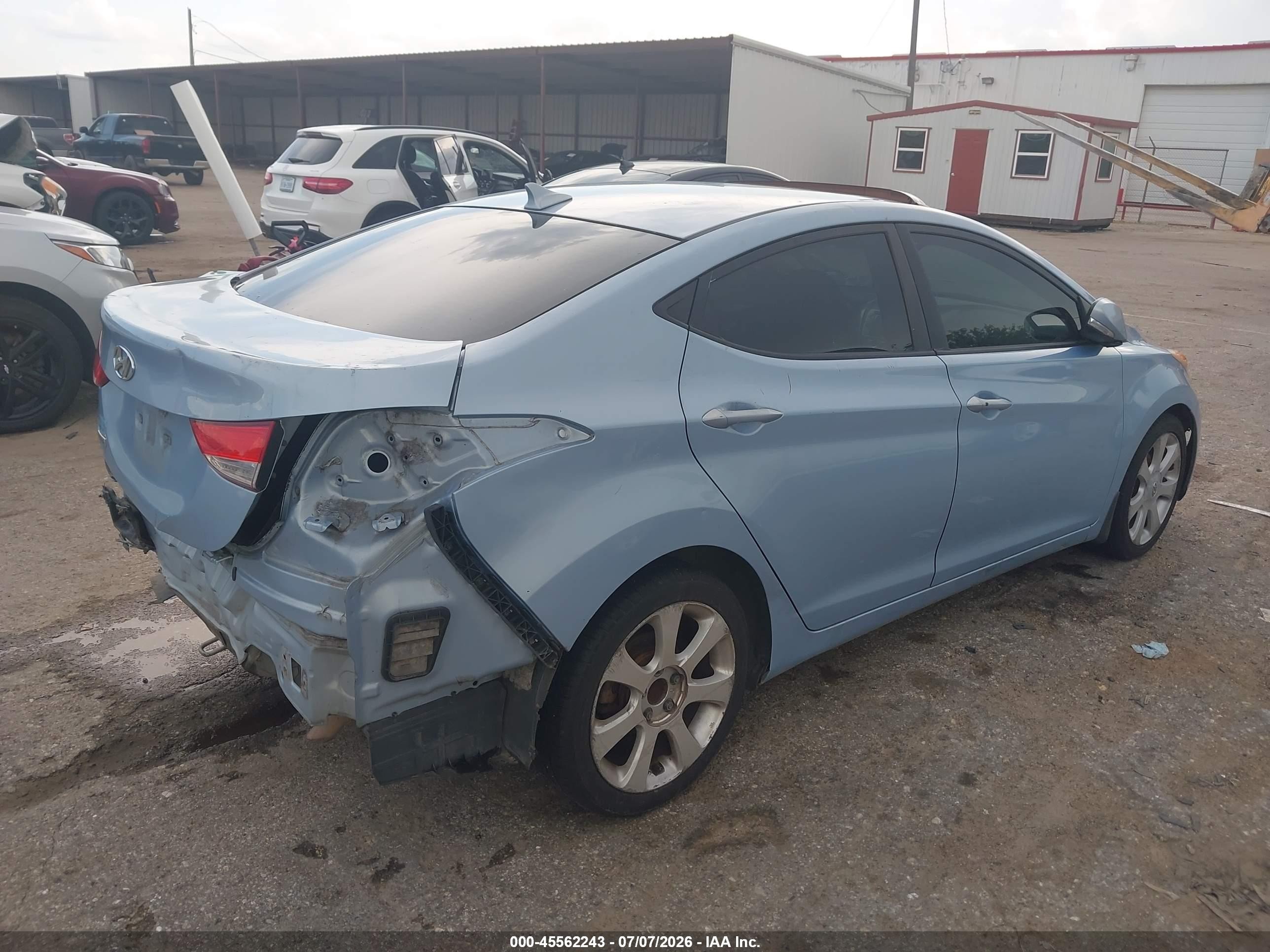 2013 Hyundai Elantra Limited Light Blue vin: KMHDH4AE8DU842669