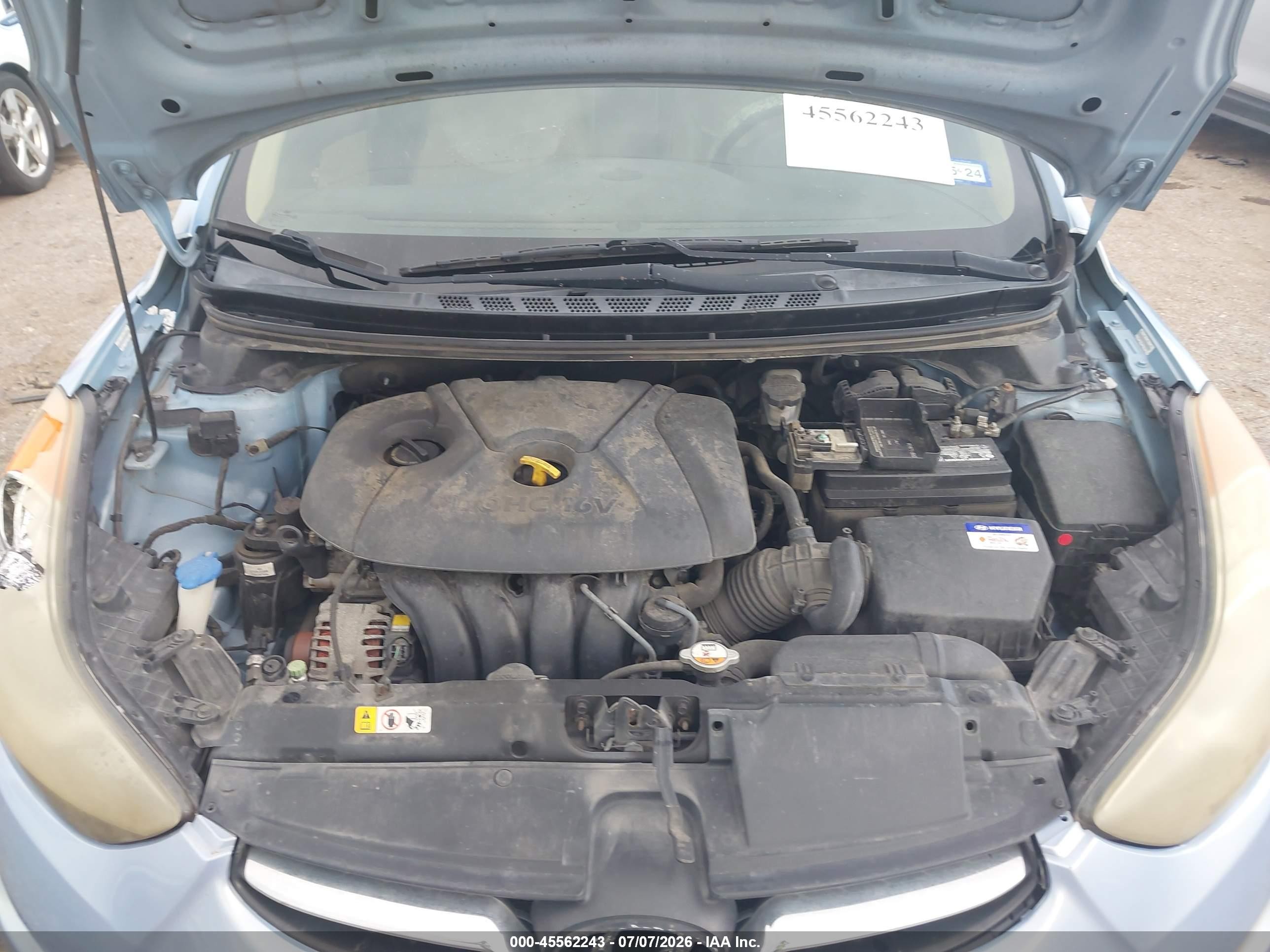 2013 Hyundai Elantra Limited Light Blue vin: KMHDH4AE8DU842669