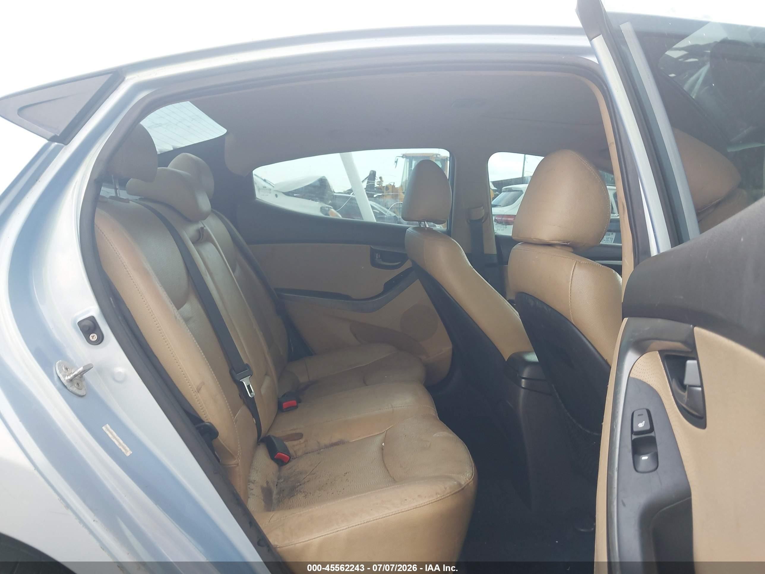 2013 Hyundai Elantra Limited Light Blue vin: KMHDH4AE8DU842669