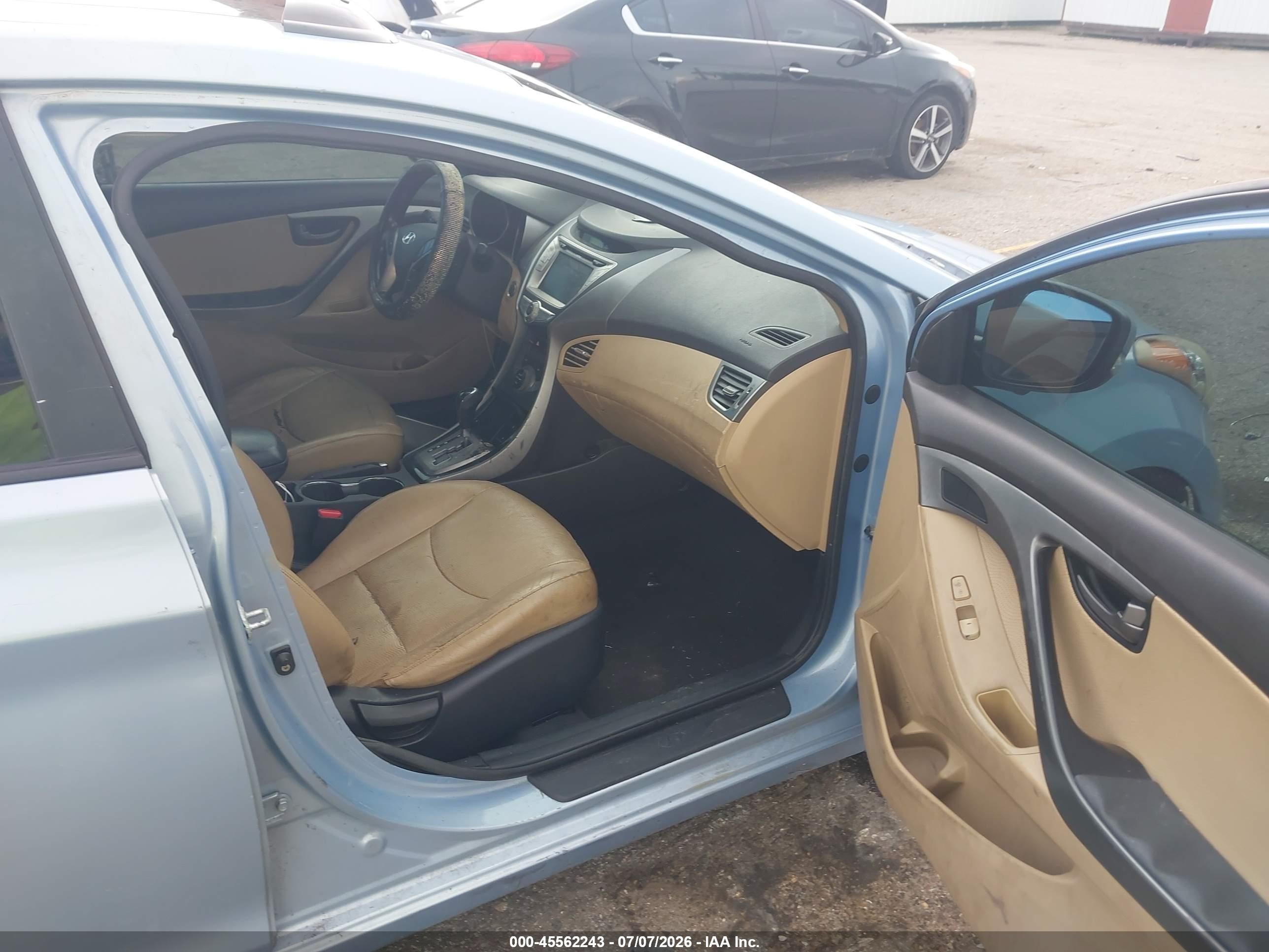 2013 Hyundai Elantra Limited Light Blue vin: KMHDH4AE8DU842669