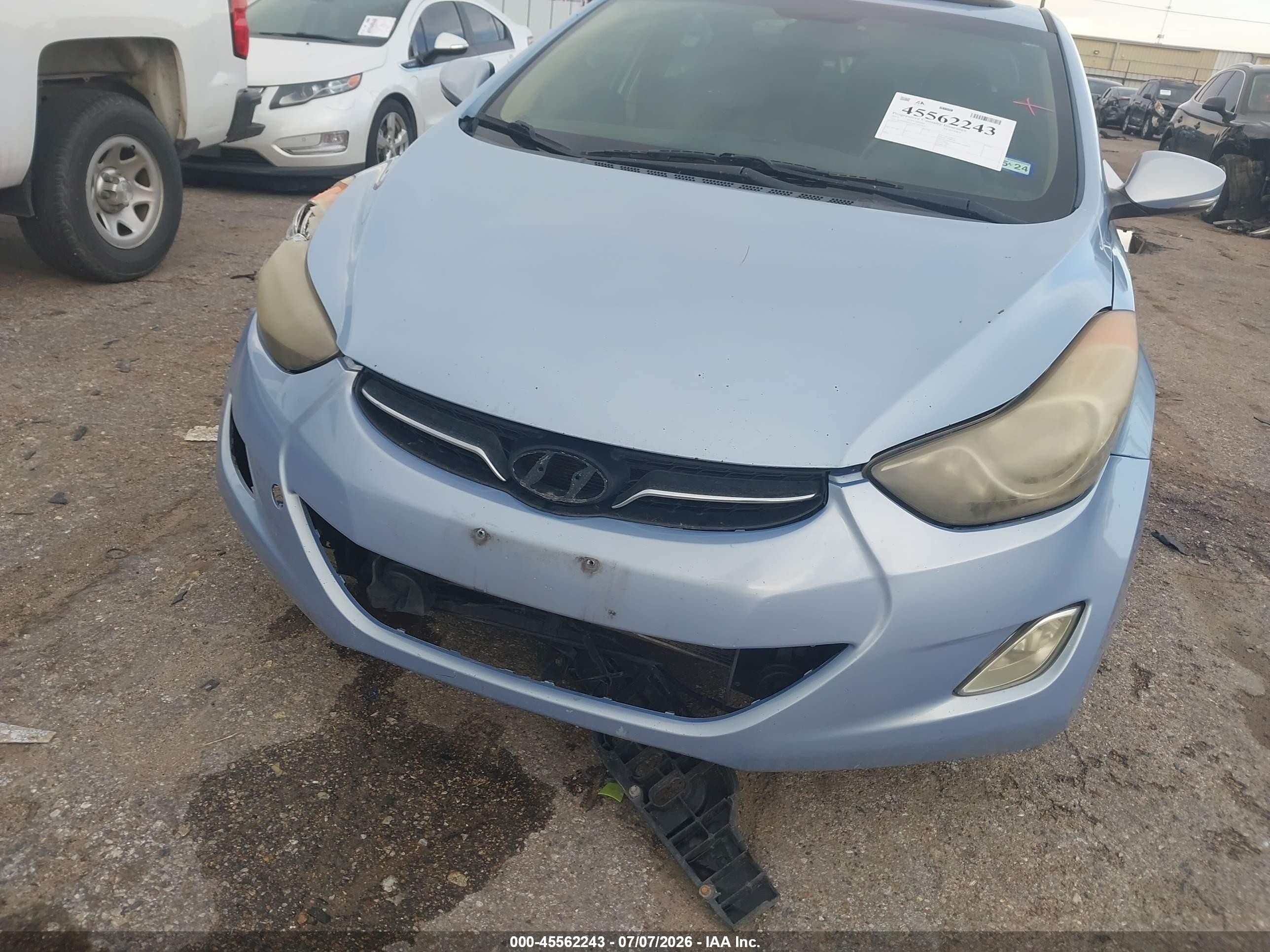 2013 Hyundai Elantra Limited Light Blue vin: KMHDH4AE8DU842669