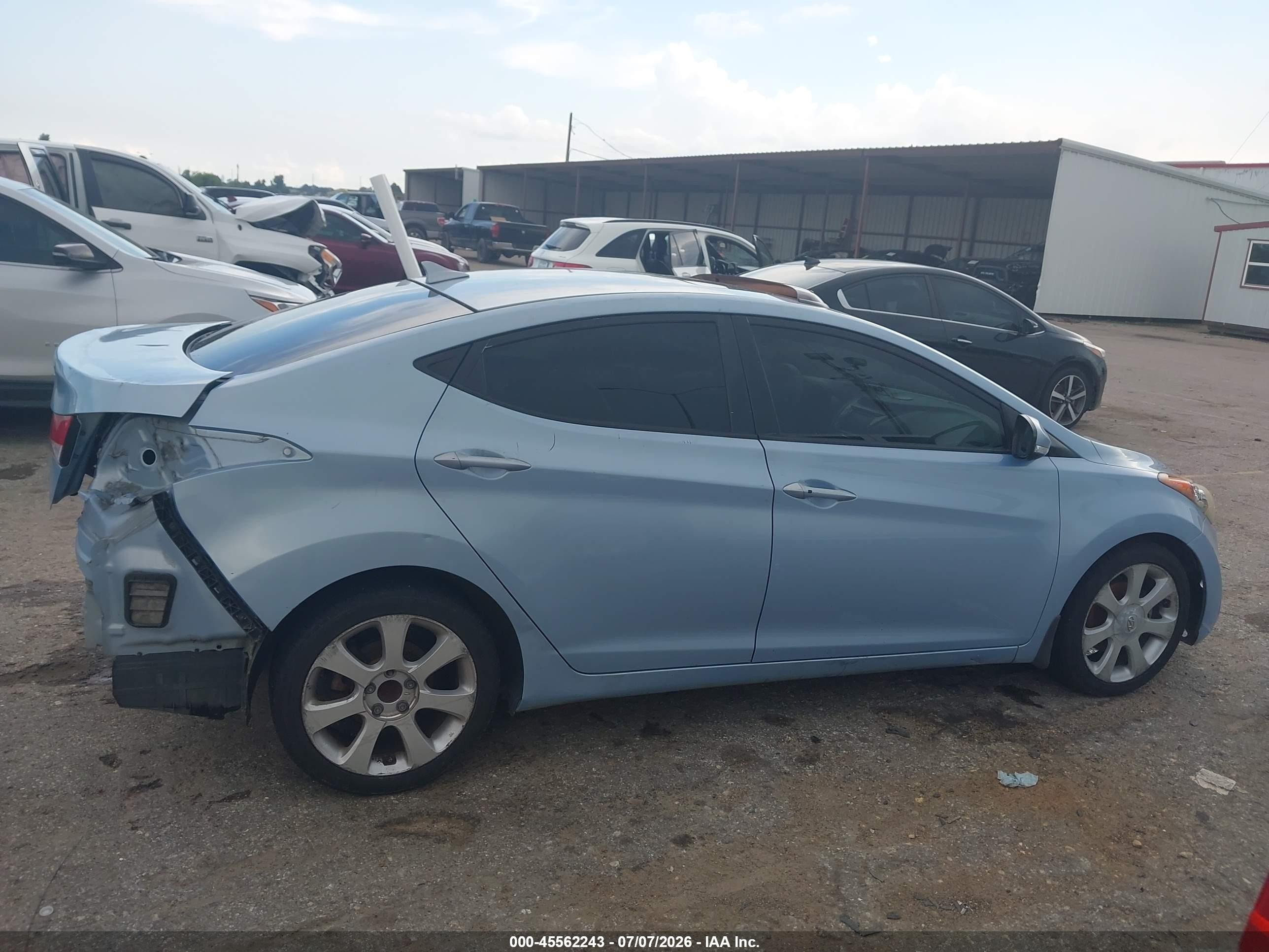 2013 Hyundai Elantra Limited Light Blue vin: KMHDH4AE8DU842669