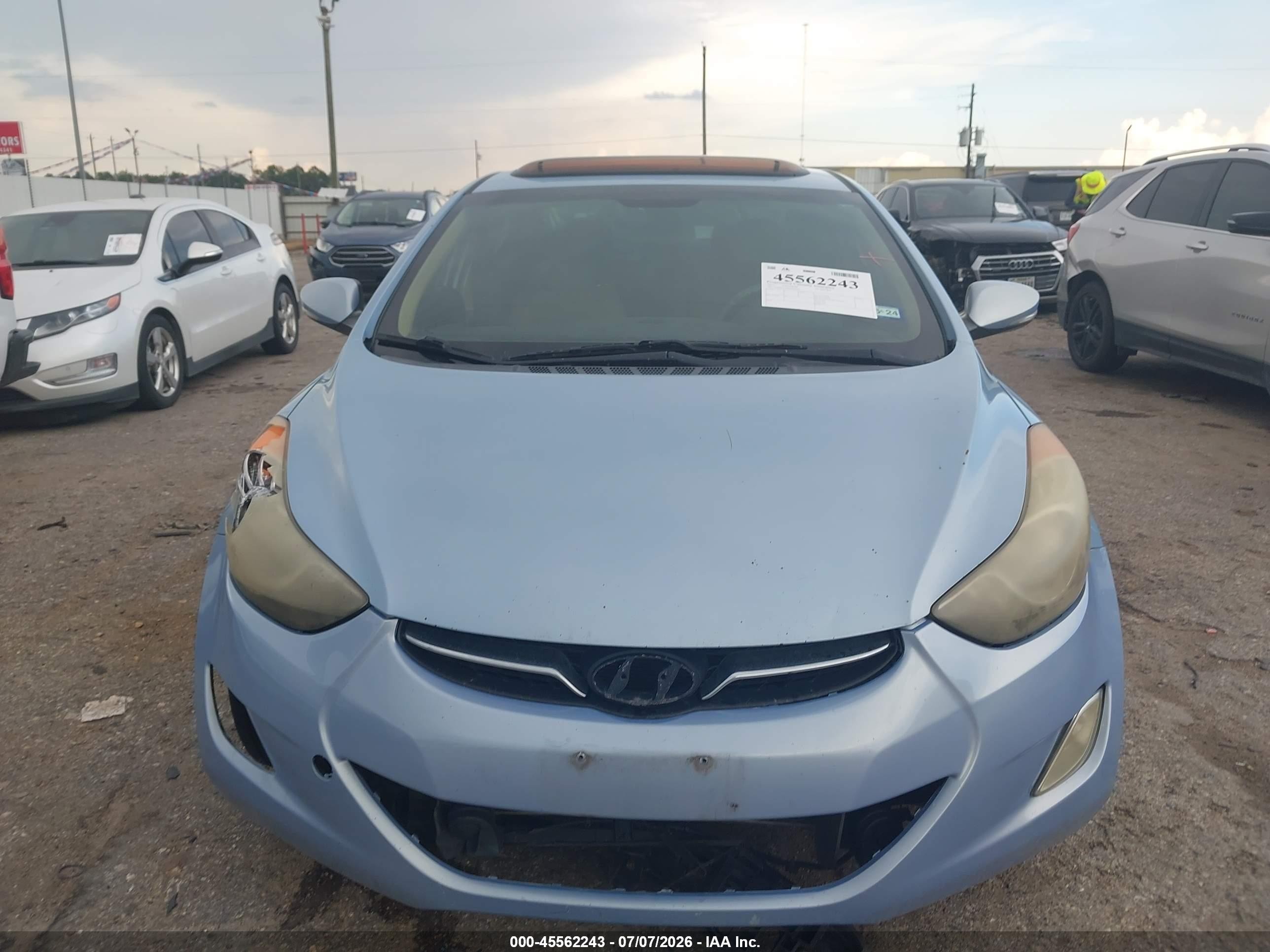 2013 Hyundai Elantra Limited Light Blue vin: KMHDH4AE8DU842669