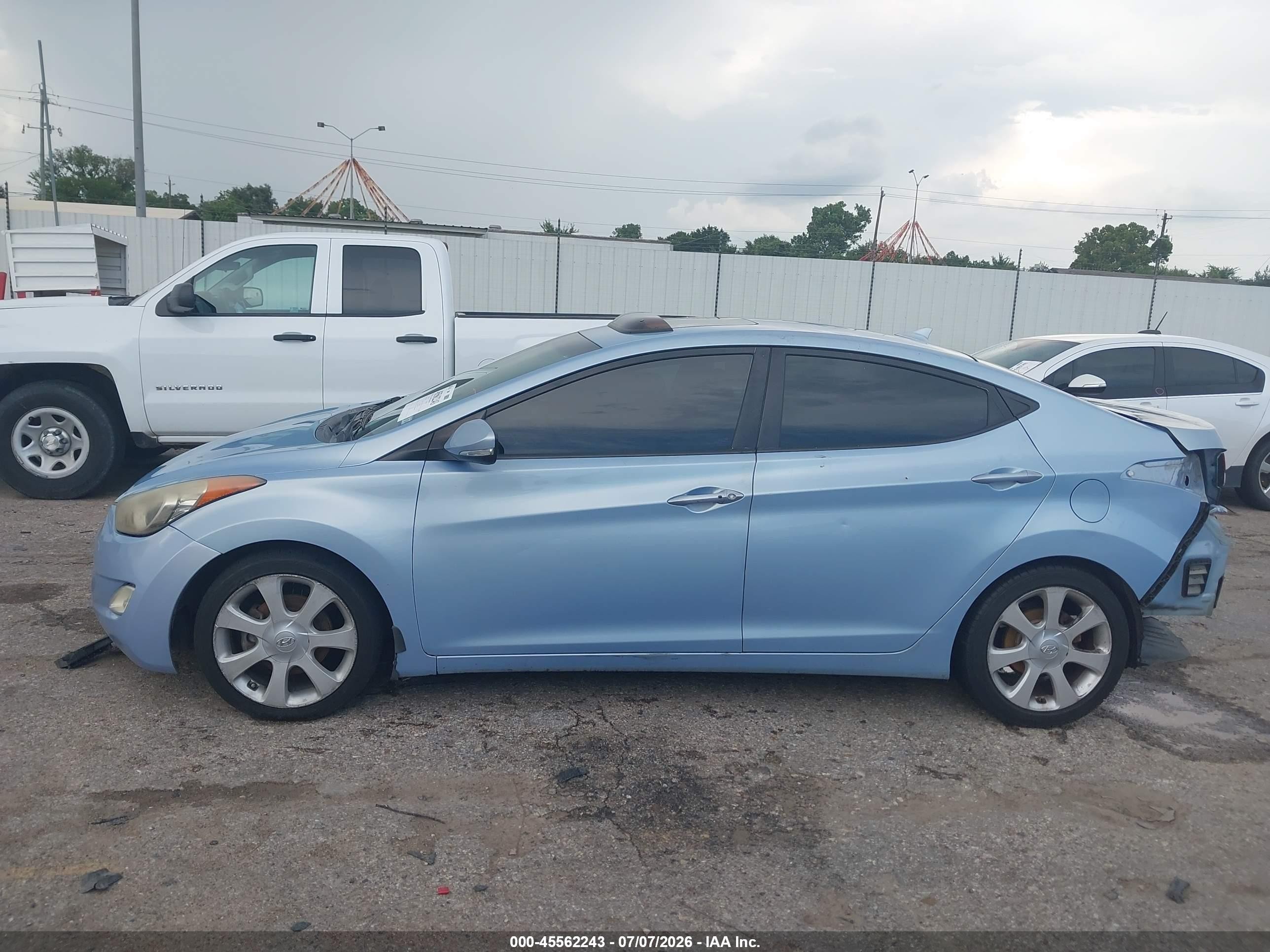 2013 Hyundai Elantra Limited Light Blue vin: KMHDH4AE8DU842669