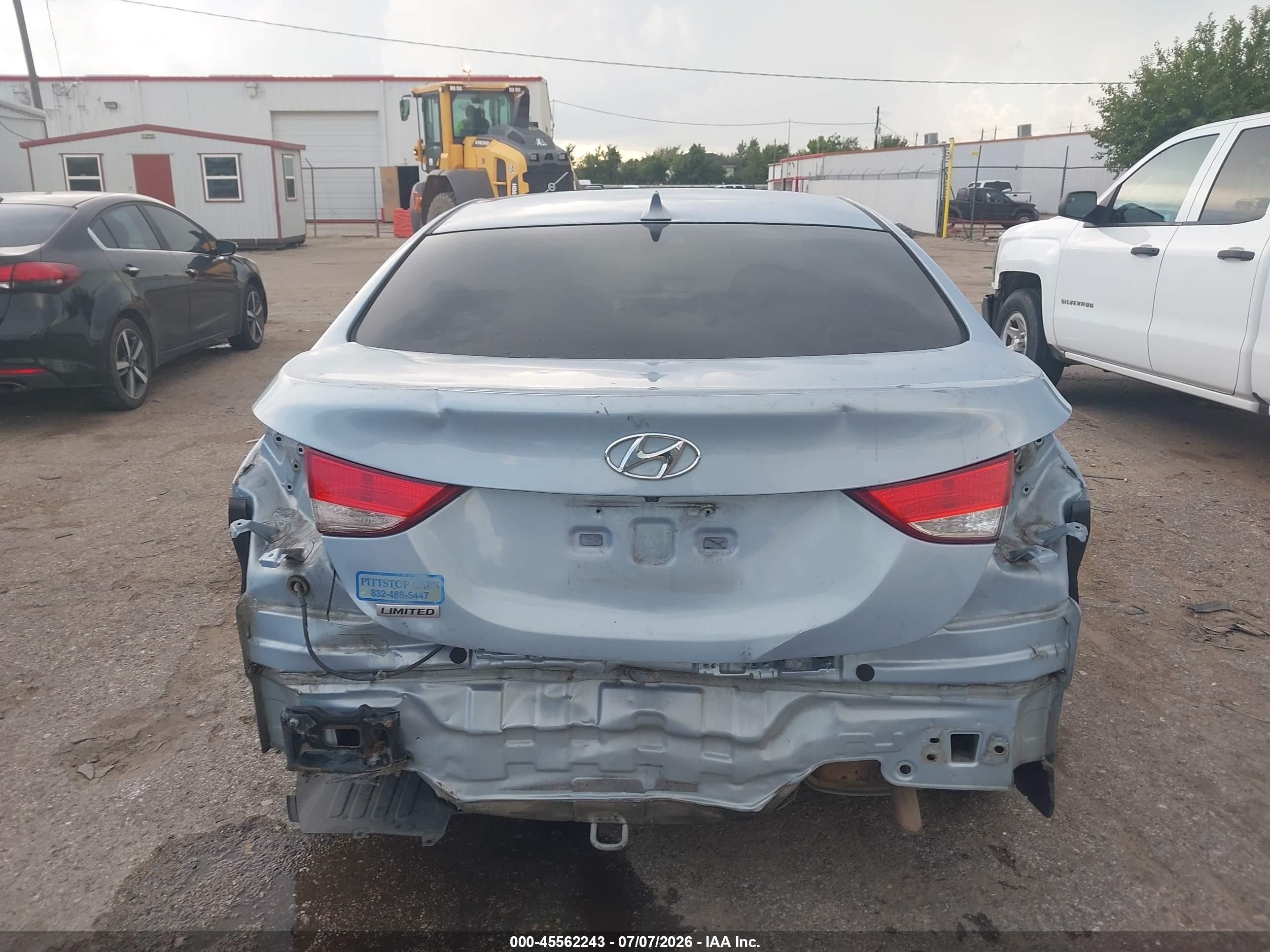 2013 Hyundai Elantra Limited Light Blue vin: KMHDH4AE8DU842669