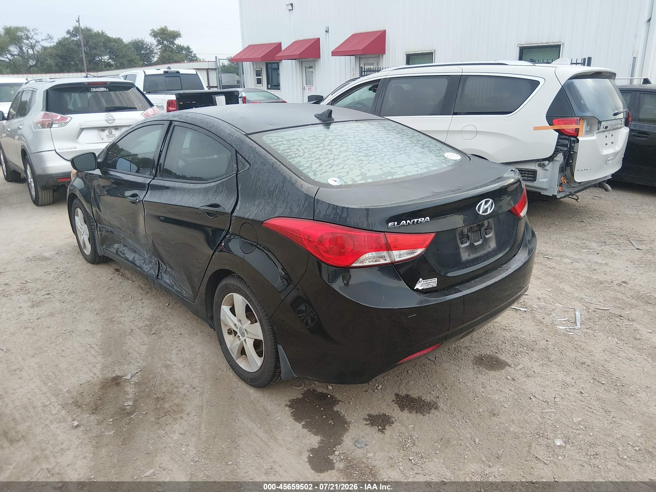 2013 Hyundai Elantra Gls Black vin: KMHDH4AE8DU843725