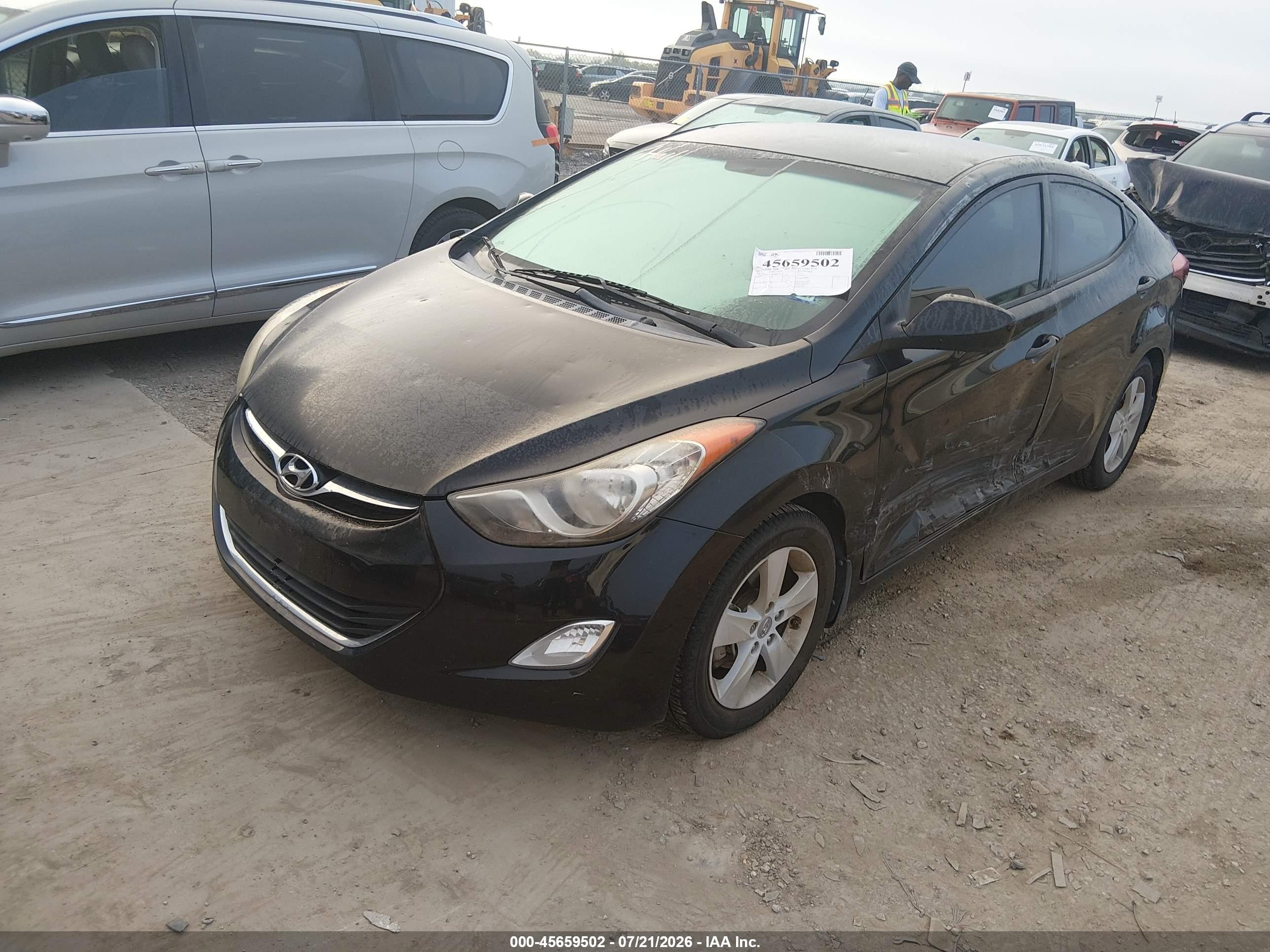 2013 Hyundai Elantra Gls Black vin: KMHDH4AE8DU843725