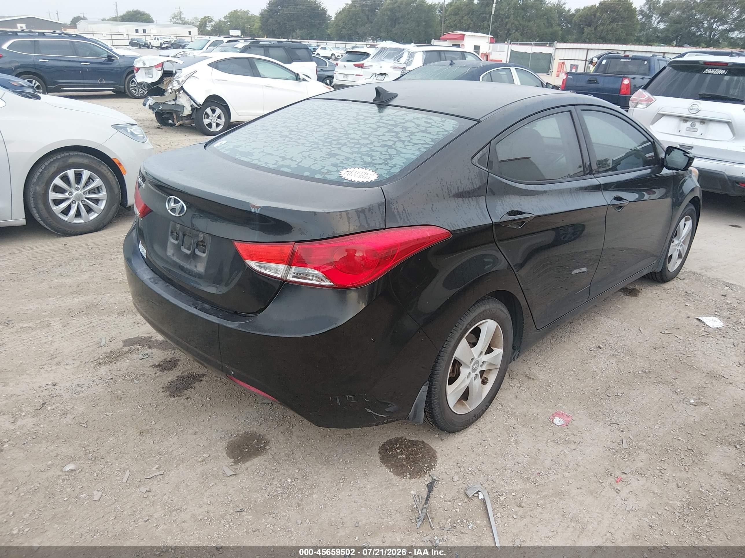 2013 Hyundai Elantra Gls Black vin: KMHDH4AE8DU843725