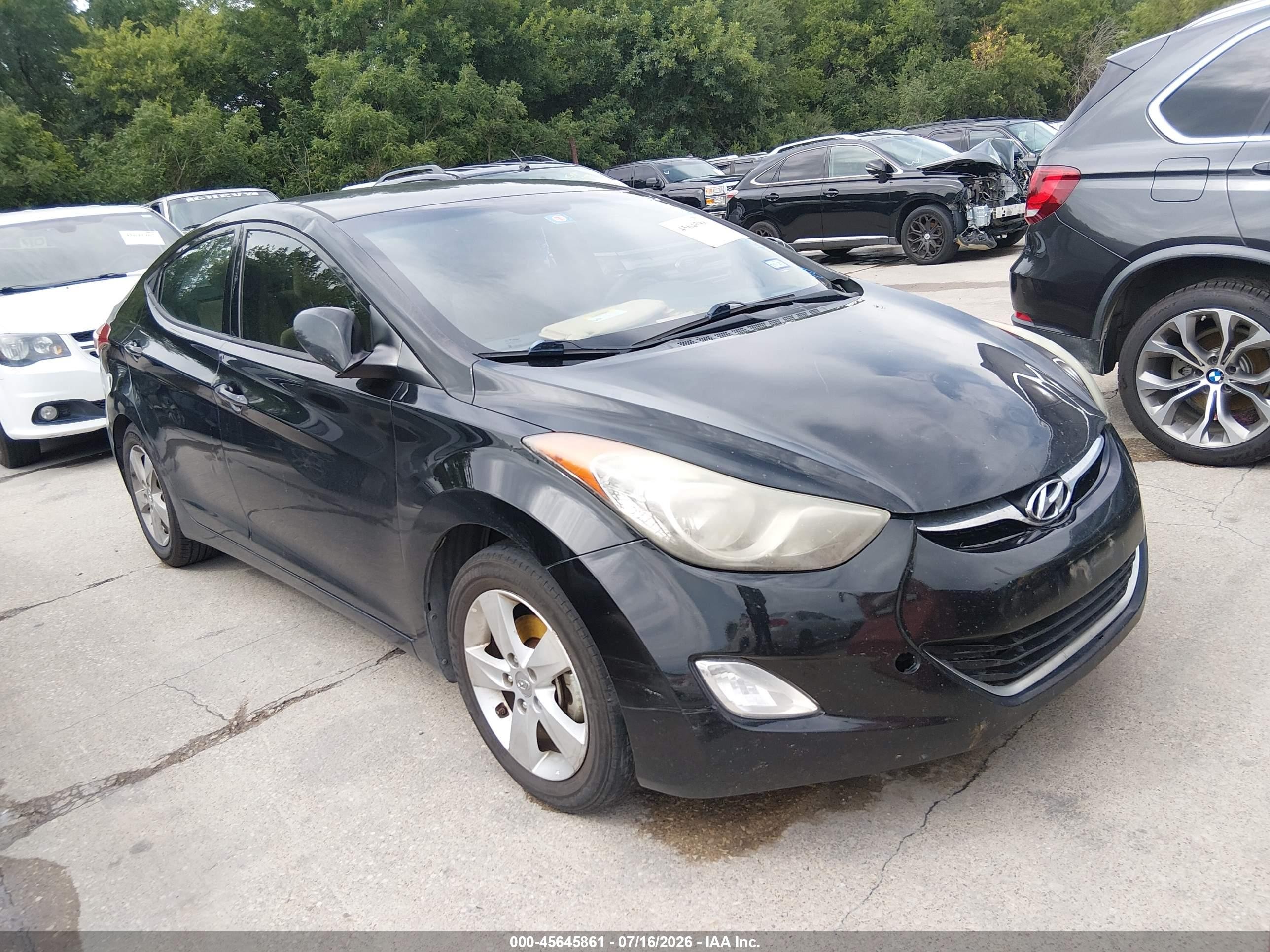 2013 Hyundai Elantra Gls Black vin: KMHDH4AE8DU855888