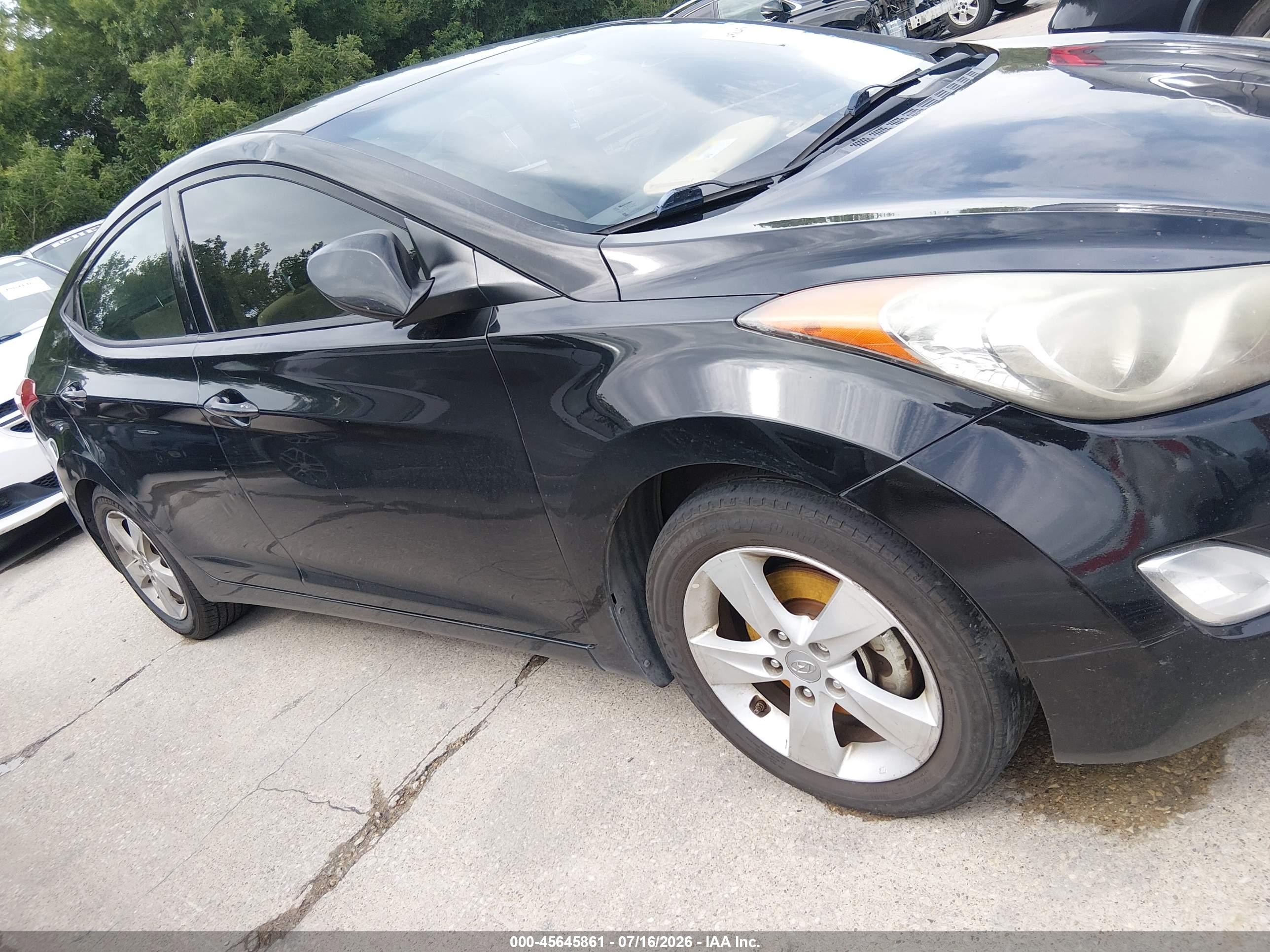 2013 Hyundai Elantra Gls Black vin: KMHDH4AE8DU855888