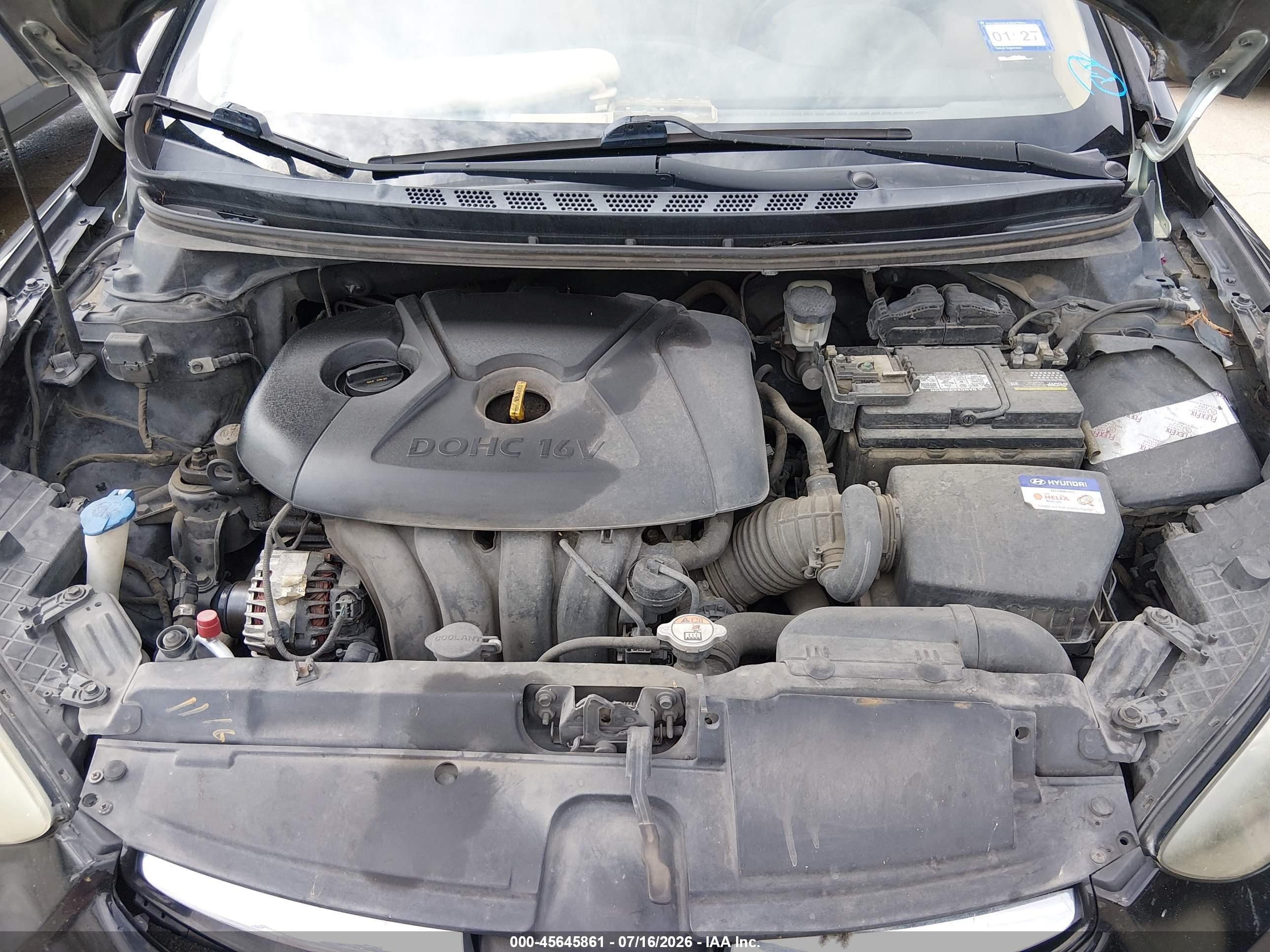 2013 Hyundai Elantra Gls Black vin: KMHDH4AE8DU855888